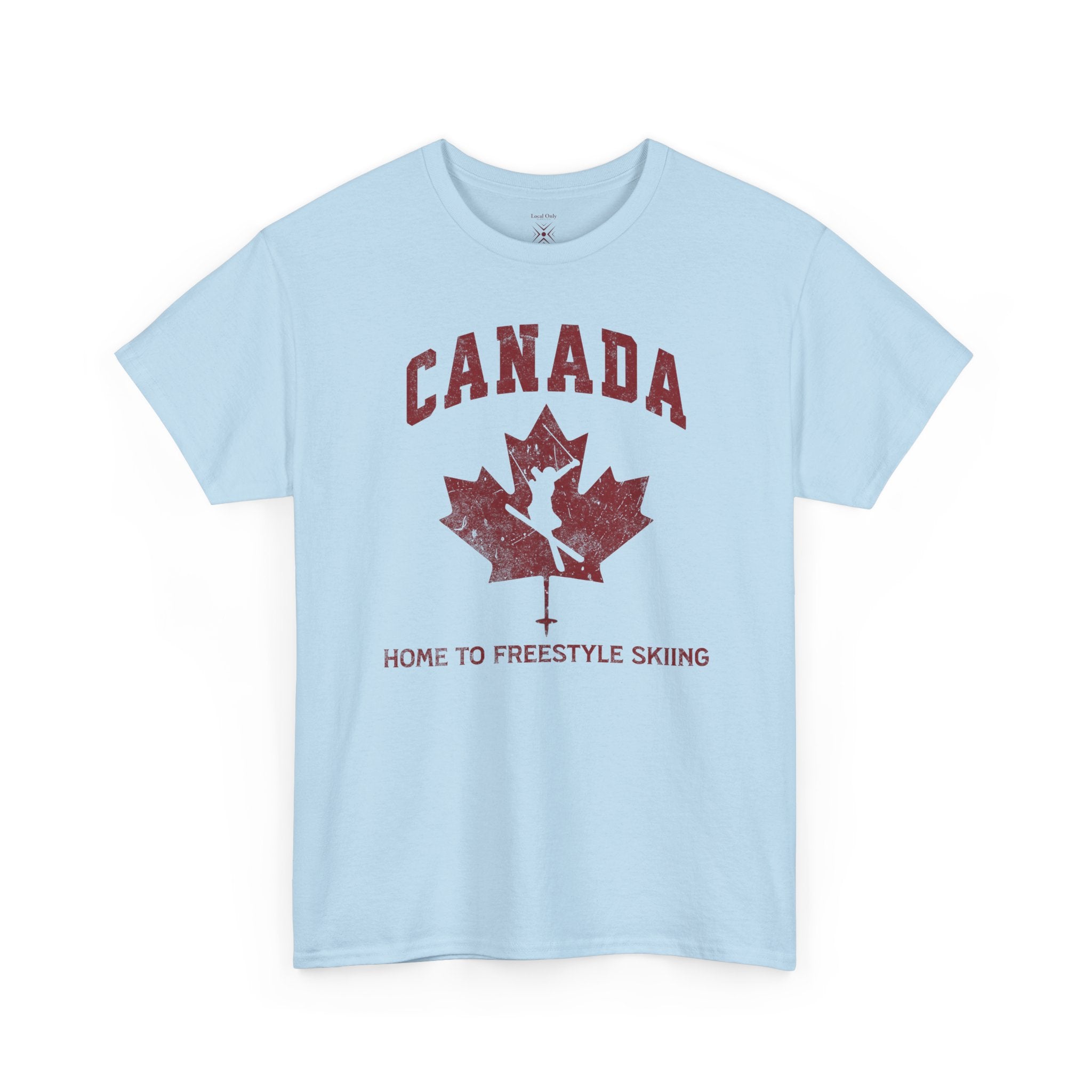 Canada Home To Freestyle Skiing Vintage Athletic T-Shirt – Burgundy Red Graphic Tee