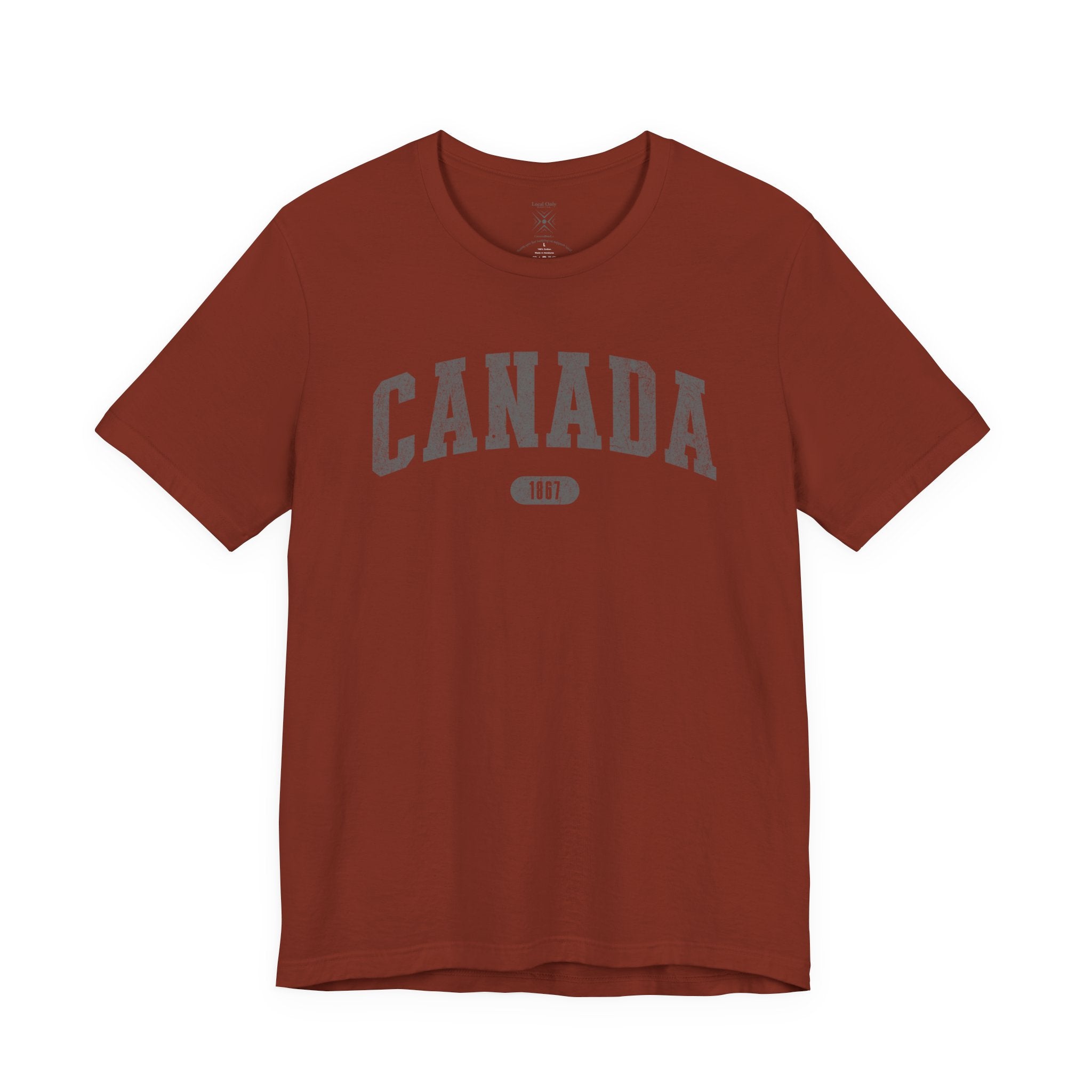Canada 1867 Vintage Collegiate T-Shirt – Grey Graphic – Colourful