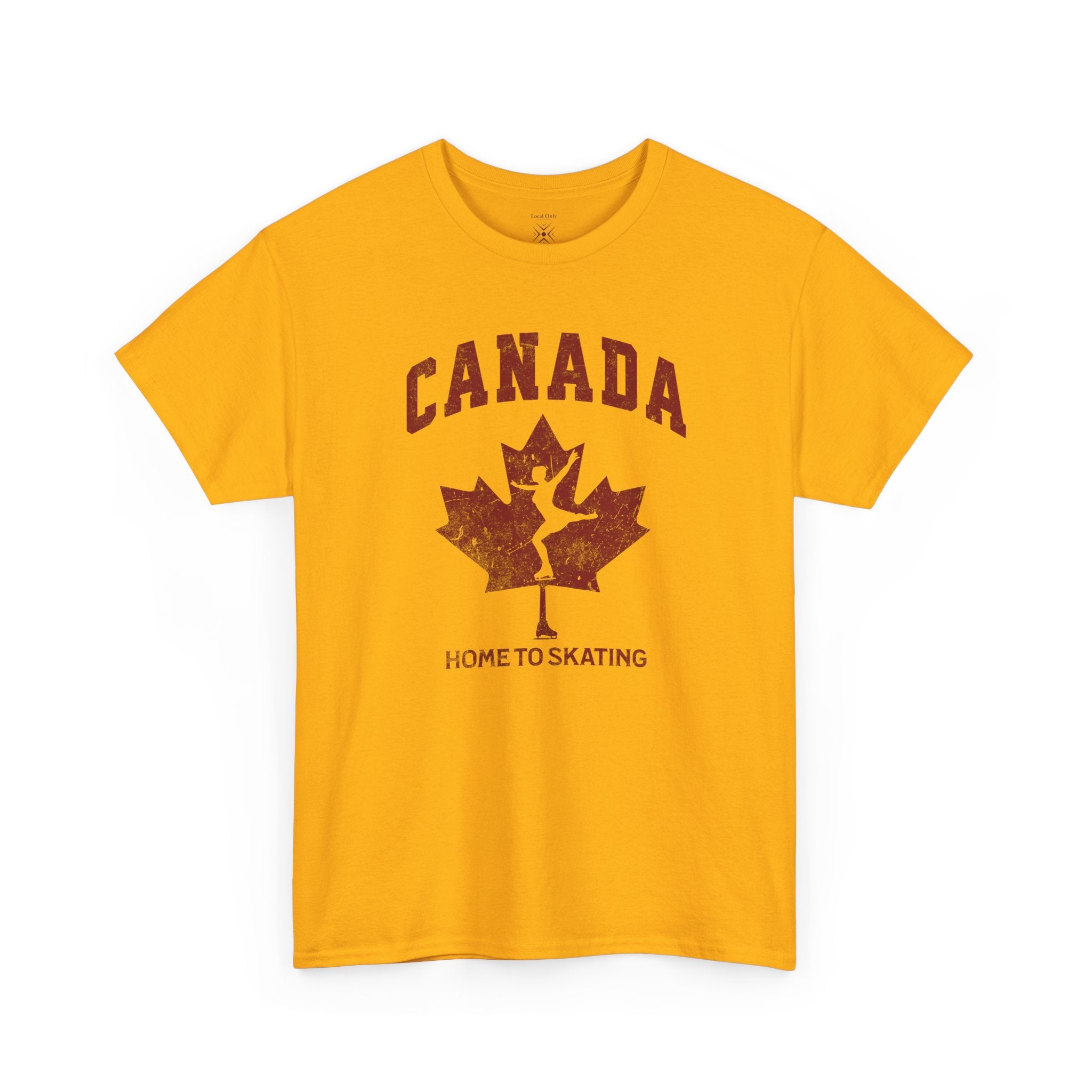 Canada Home To Skating Vintage Athletic T-Shirt – Burgundy Red Graphic