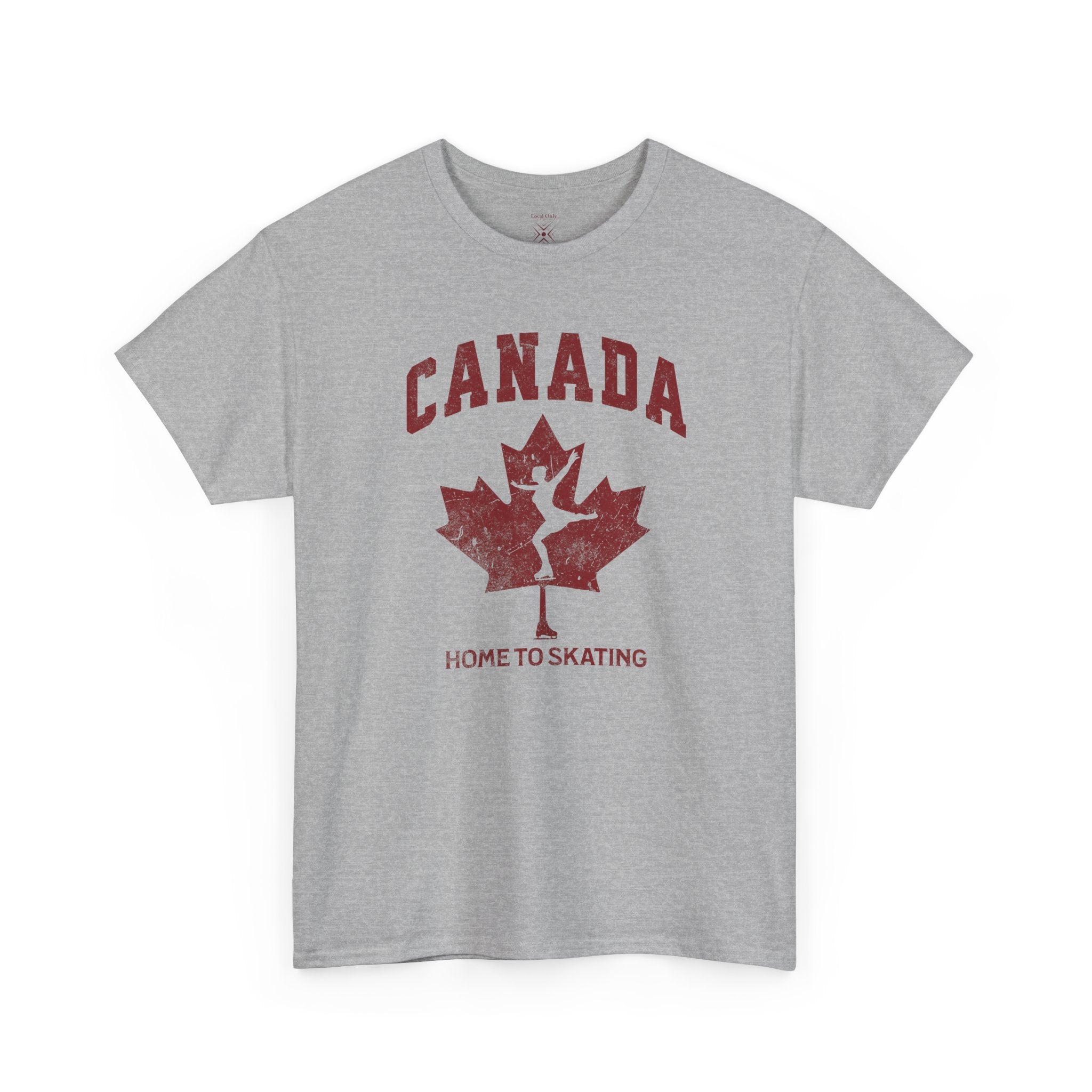 Canada Home To Skating Vintage Athletic T-Shirt – Burgundy Red Graphic