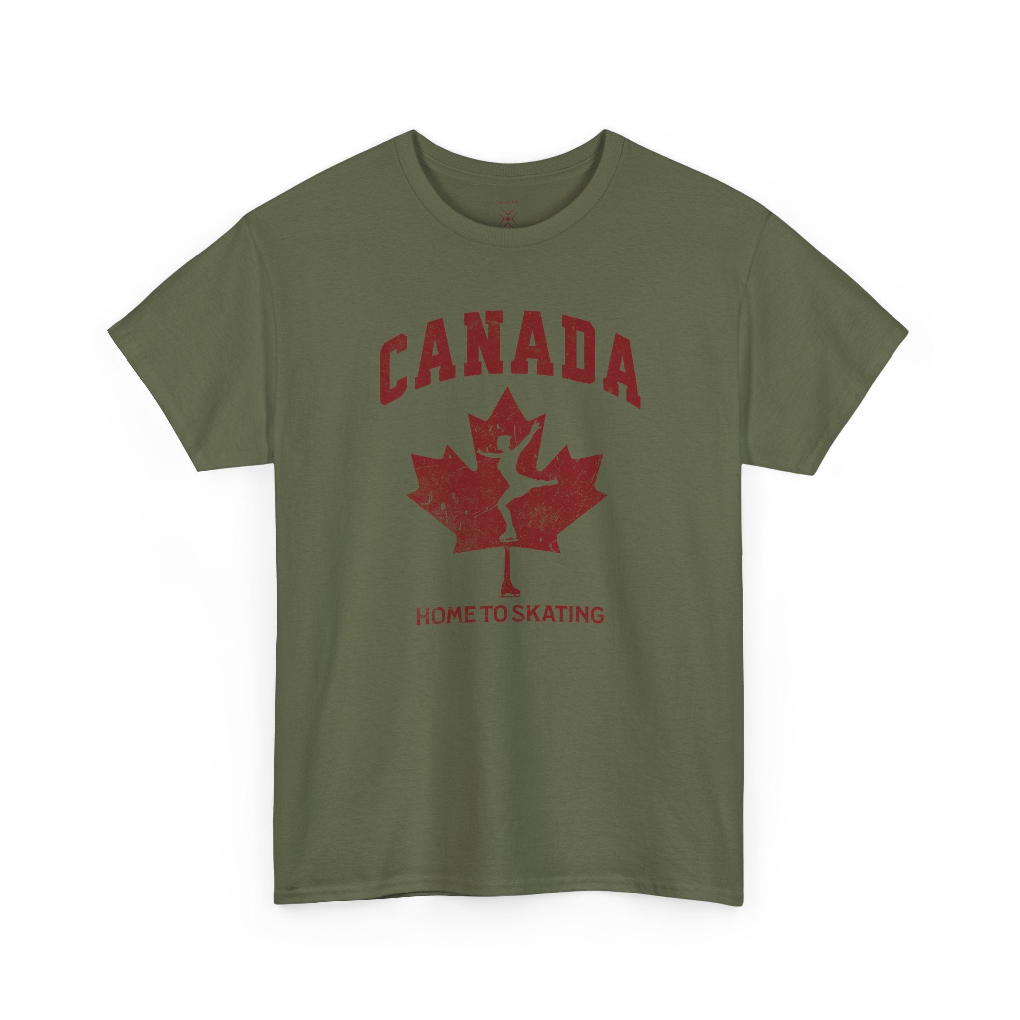 Canada Home To Skating Vintage Athletic T-Shirt – Burgundy Red Graphic