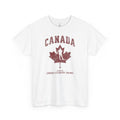 Canada Home To Cross-Country Skiing Vintage Athletic T-Shirt – Burgundy Red Graphic Tee