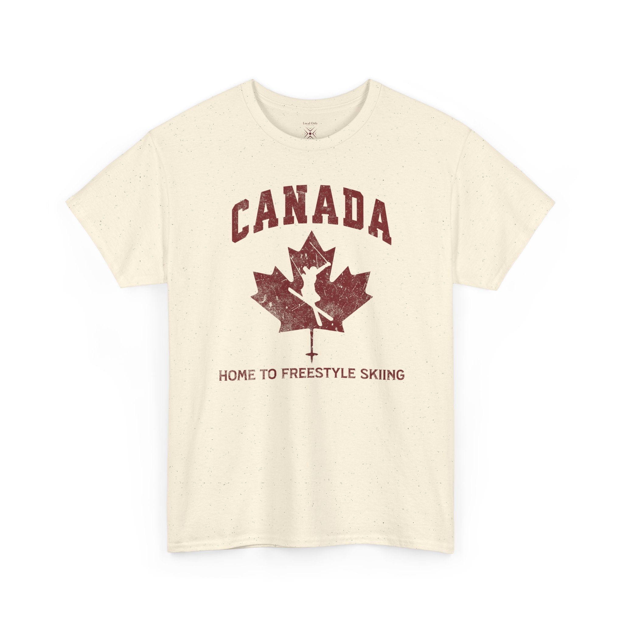 Canada Home To Freestyle Skiing Vintage Athletic T-Shirt – Burgundy Red Graphic Tee