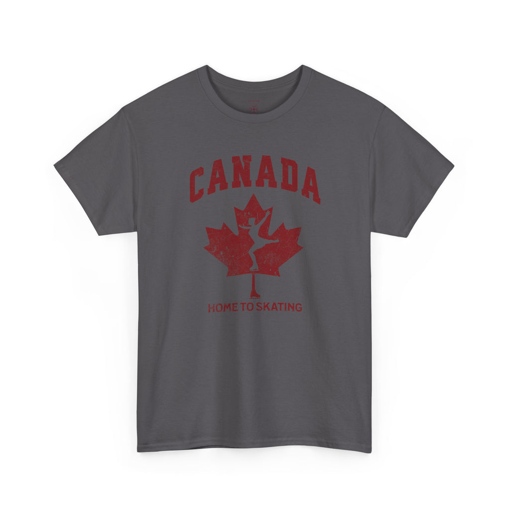 Canada Home To Skating Vintage Athletic T-Shirt – Burgundy Red Graphic