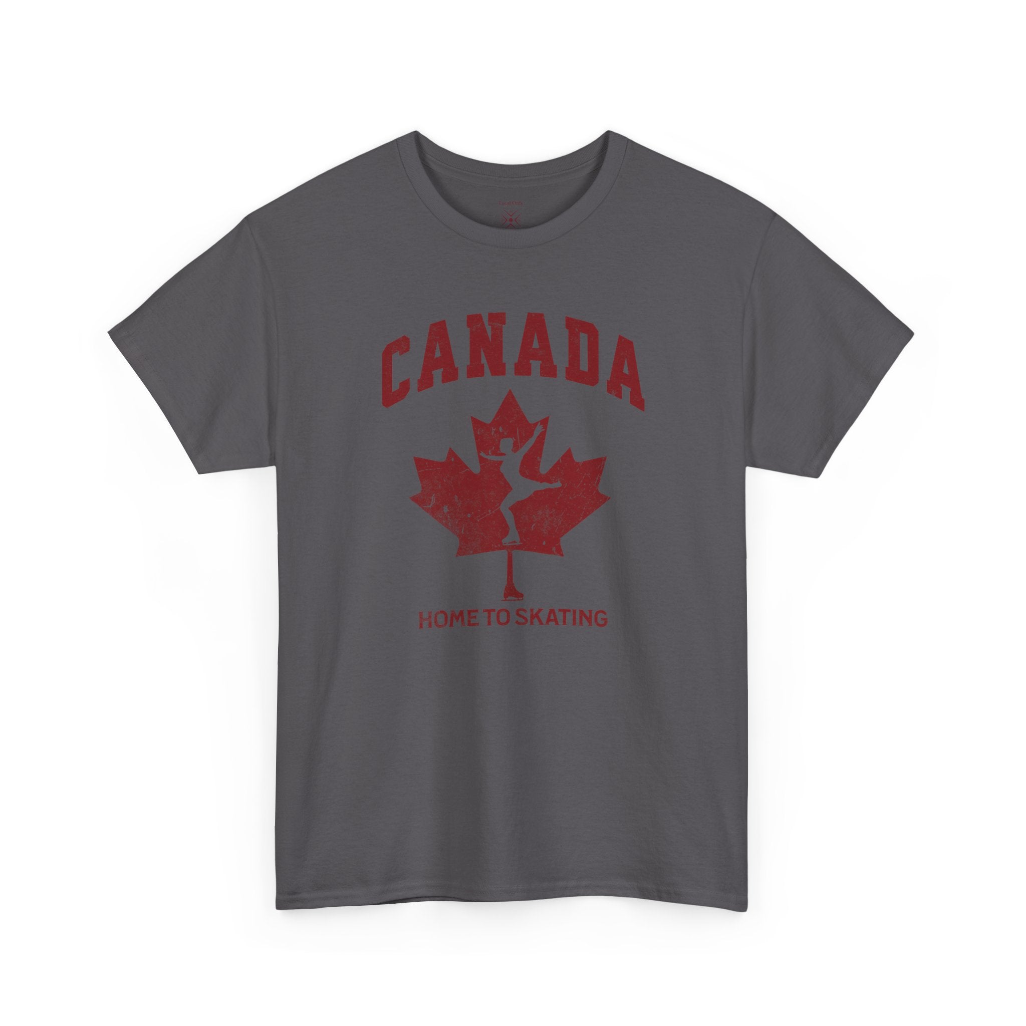 Canada Home To Skating Vintage Athletic T-Shirt – Burgundy Red Graphic