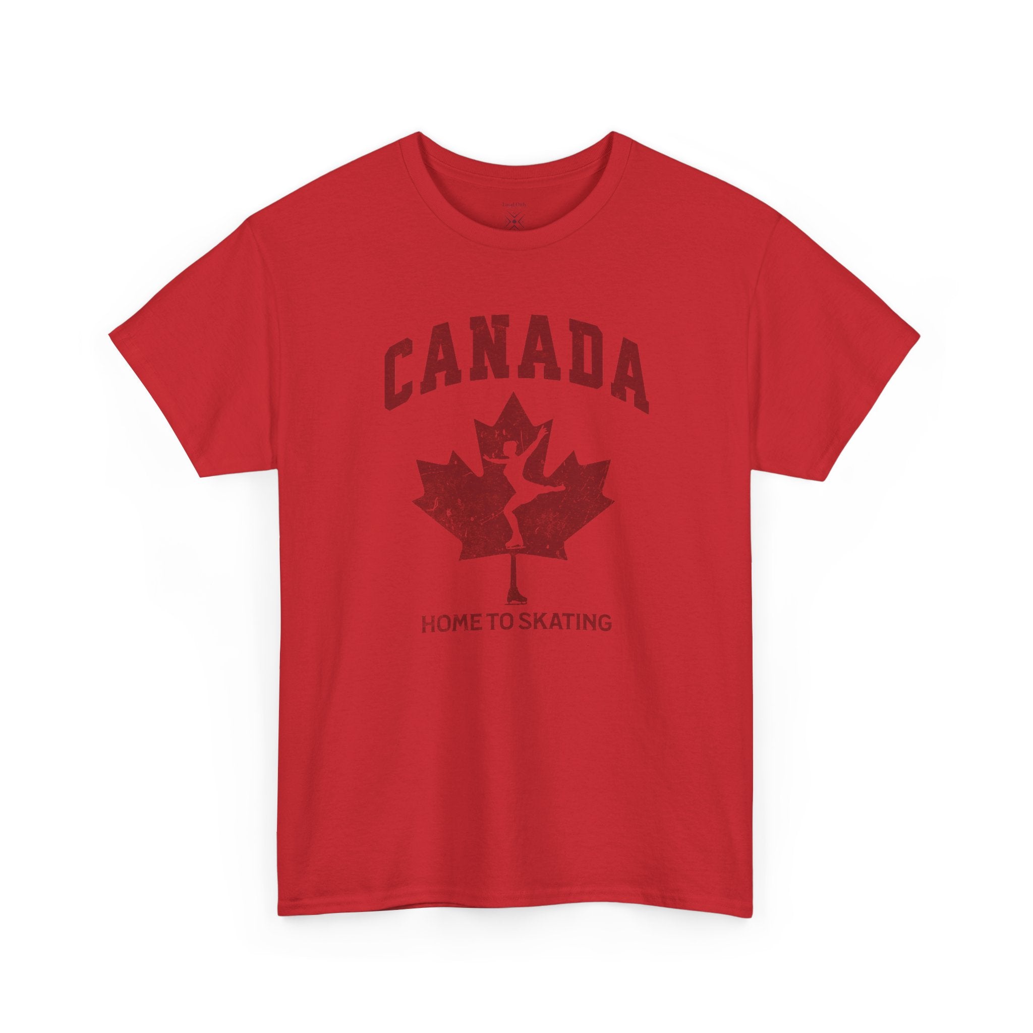 Canada Home To Skating Vintage Athletic T-Shirt – Burgundy Red Graphic