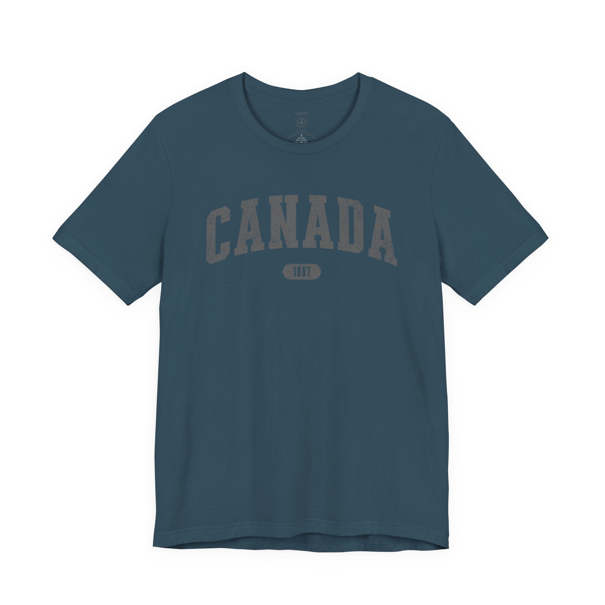 Canada 1867 Vintage Collegiate T-Shirt – Grey Graphic – Colourful