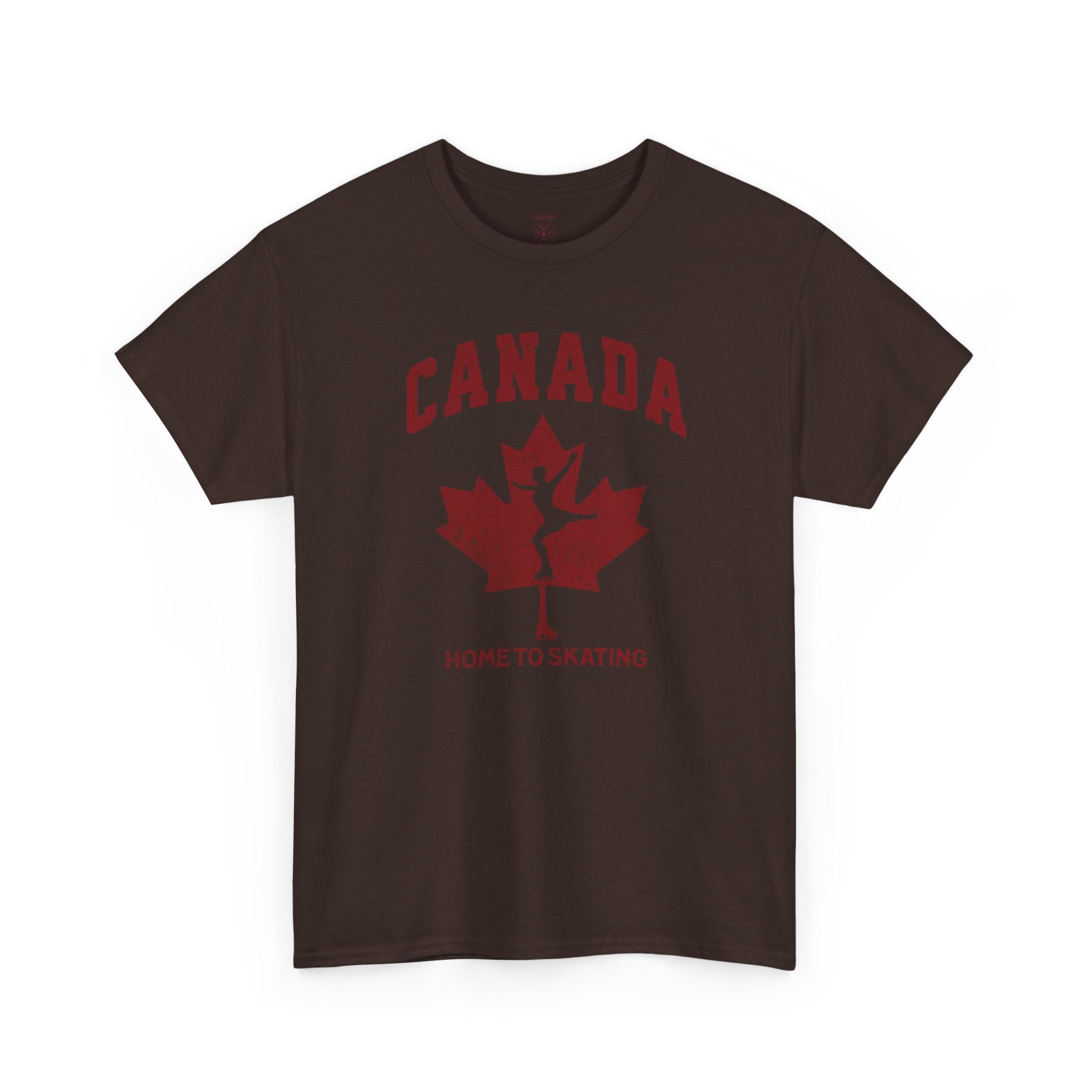 Canada Home To Skating Vintage Athletic T-Shirt – Burgundy Red Graphic