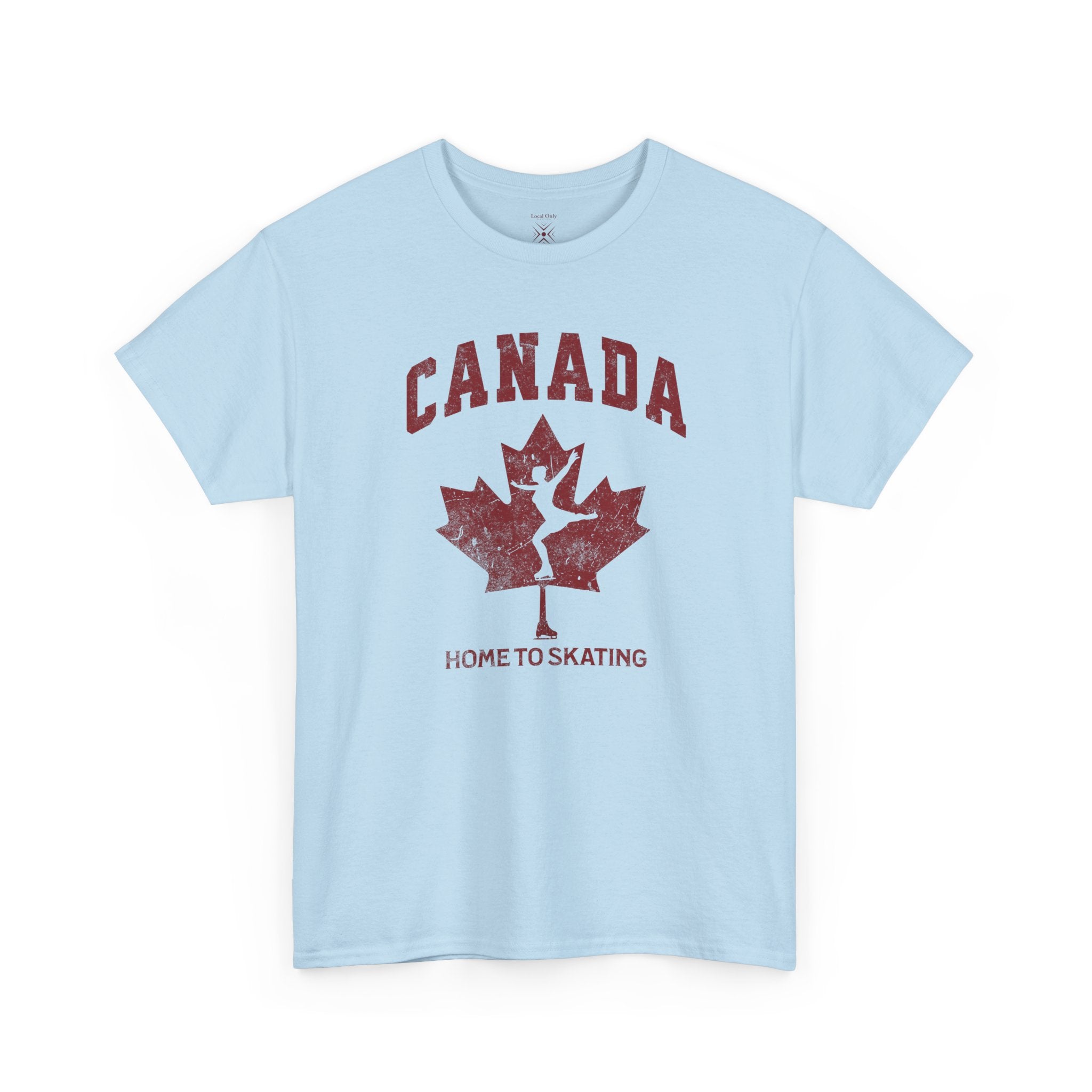 Canada Home To Skating Vintage Athletic T-Shirt – Burgundy Red Graphic