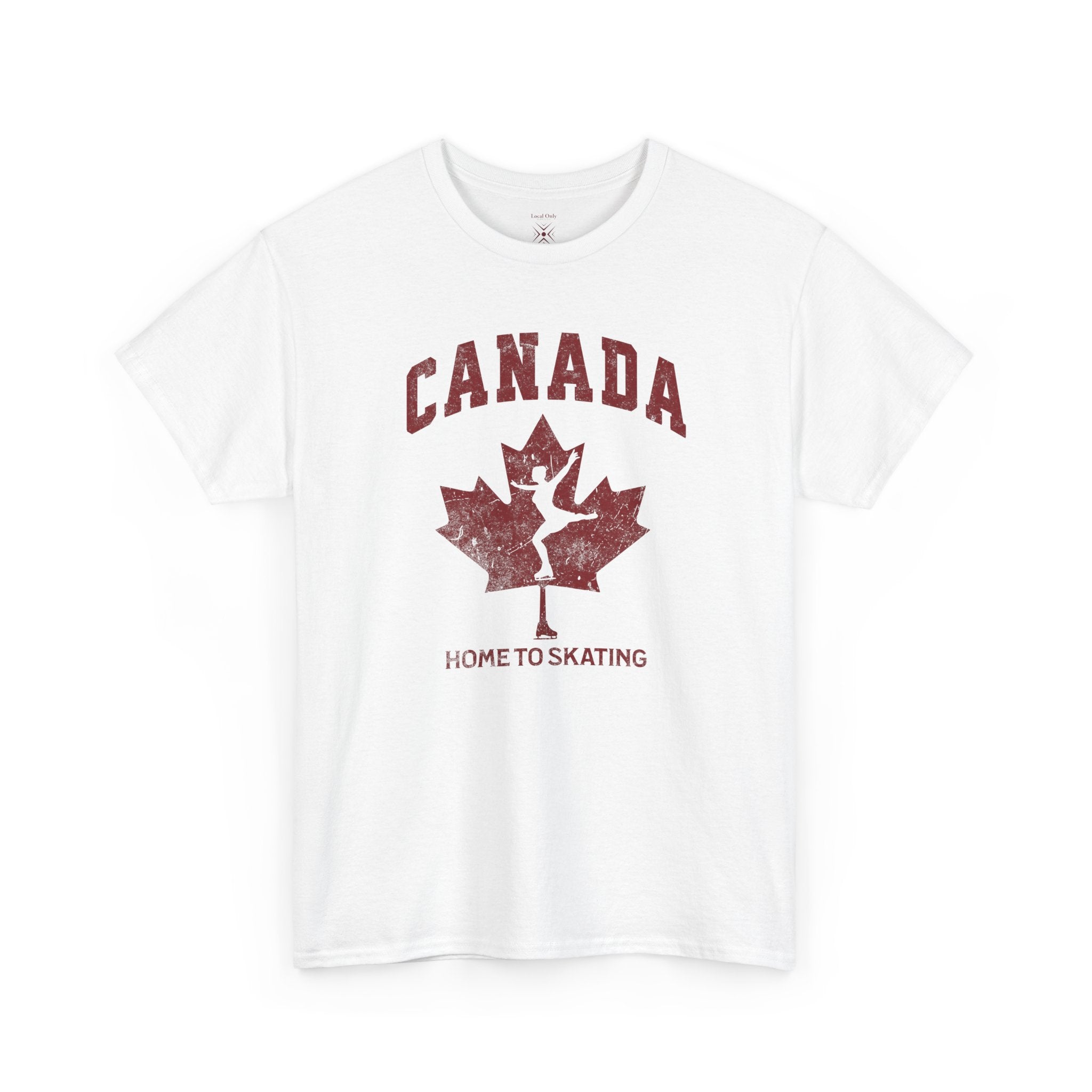 Canada Home To Skating Vintage Athletic T-Shirt – Burgundy Red Graphic