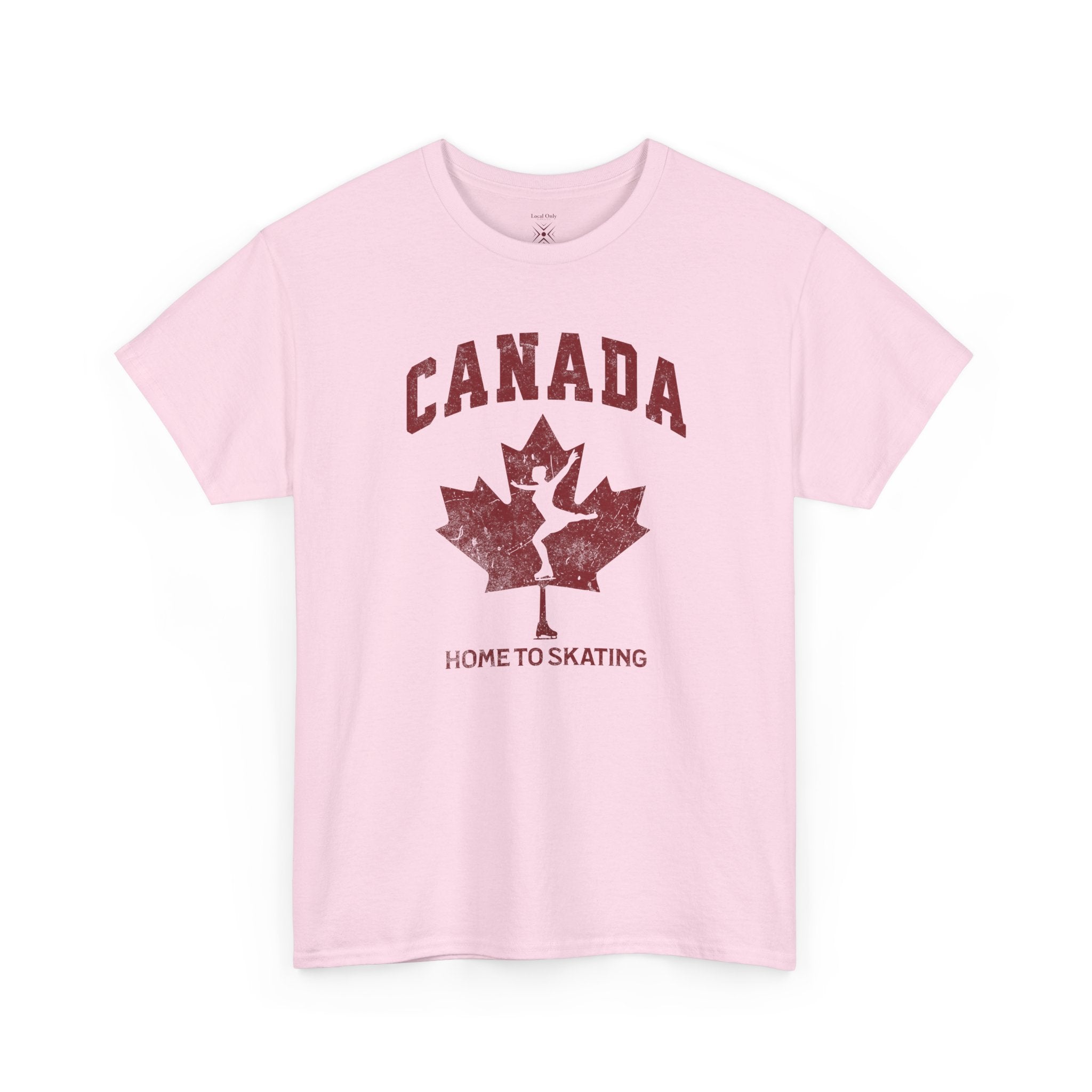 Canada Home To Skating Vintage Athletic T-Shirt – Burgundy Red Graphic