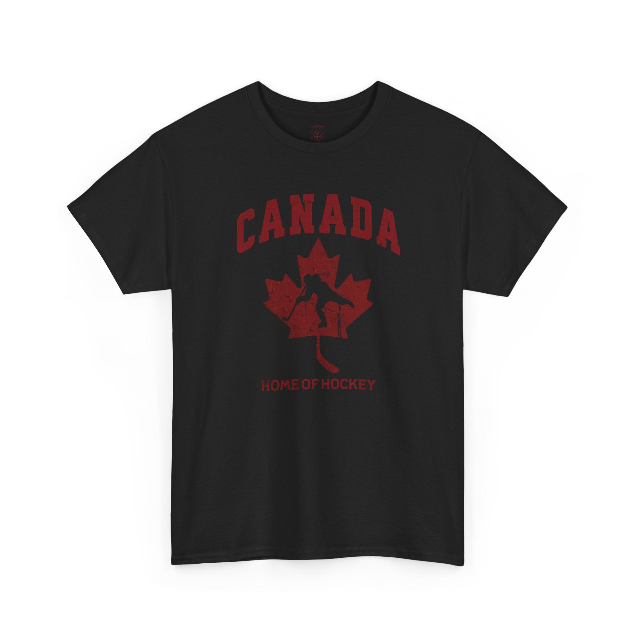 Canada Home of Hockey Vintage Athletic T-Shirt – Burgundy Red Graphic