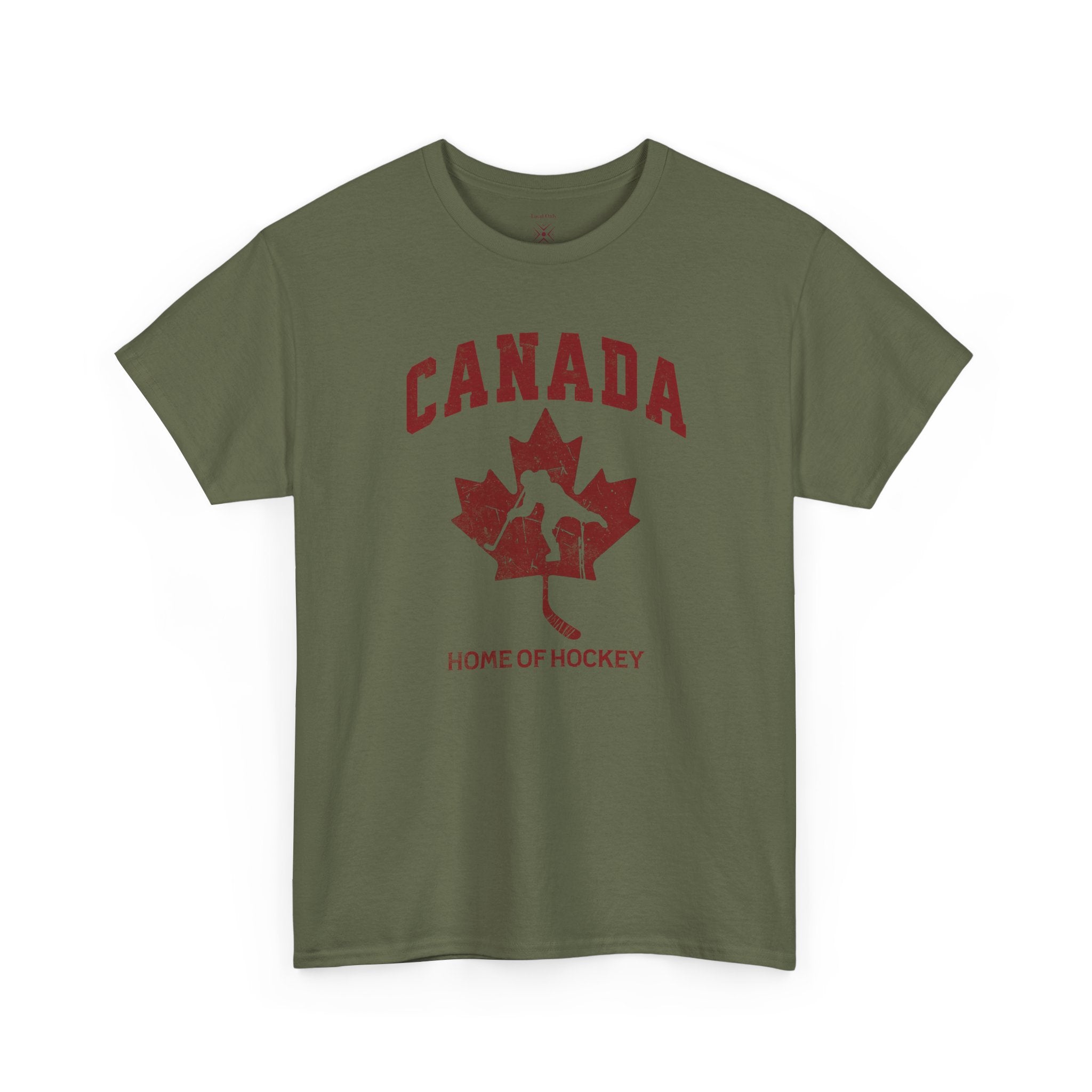 Canada Home of Hockey Vintage Athletic T-Shirt – Burgundy Red Graphic