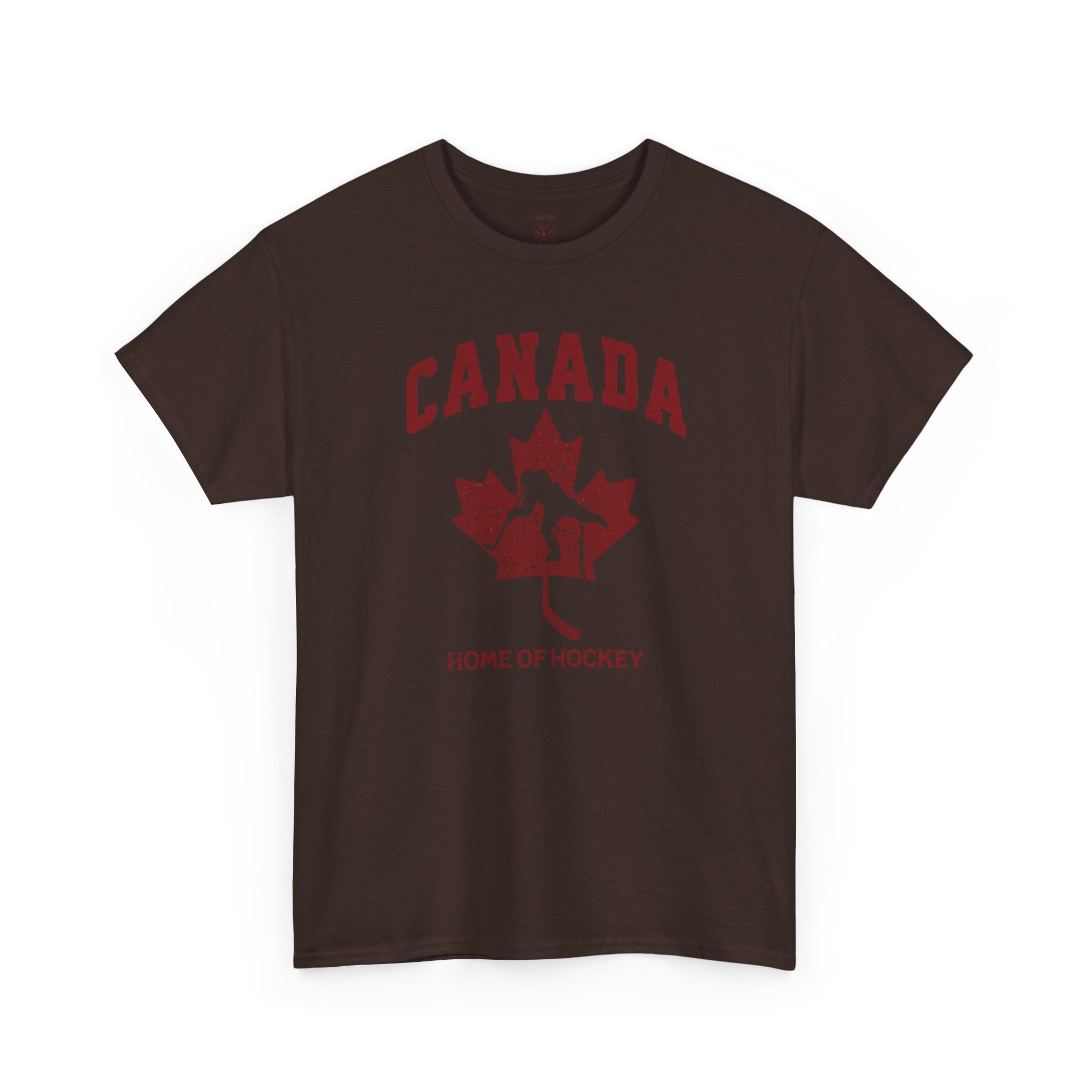 Canada Home of Hockey Vintage Athletic T-Shirt – Burgundy Red Graphic