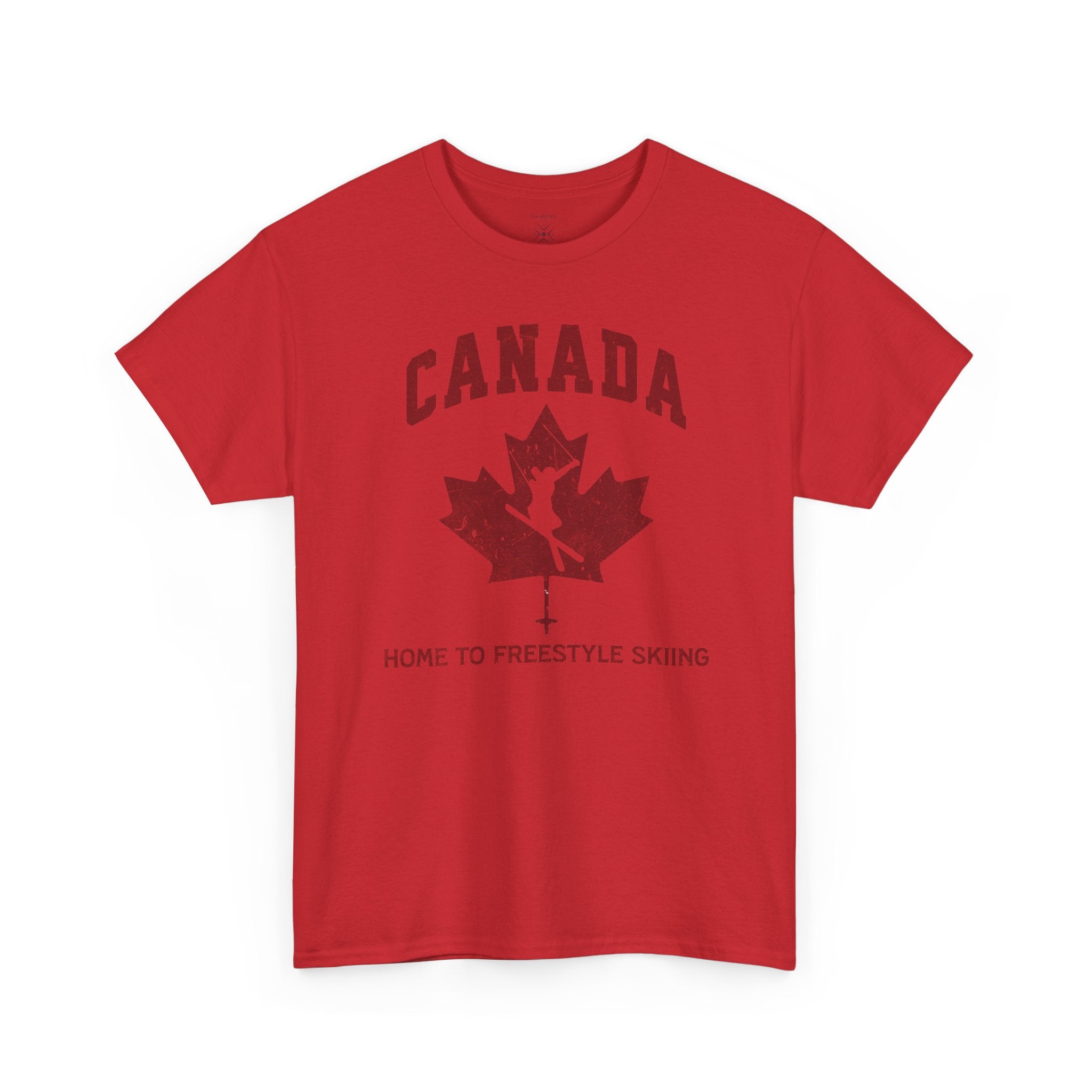 Canada Home To Freestyle Skiing Vintage Athletic T-Shirt – Burgundy Red Graphic Tee