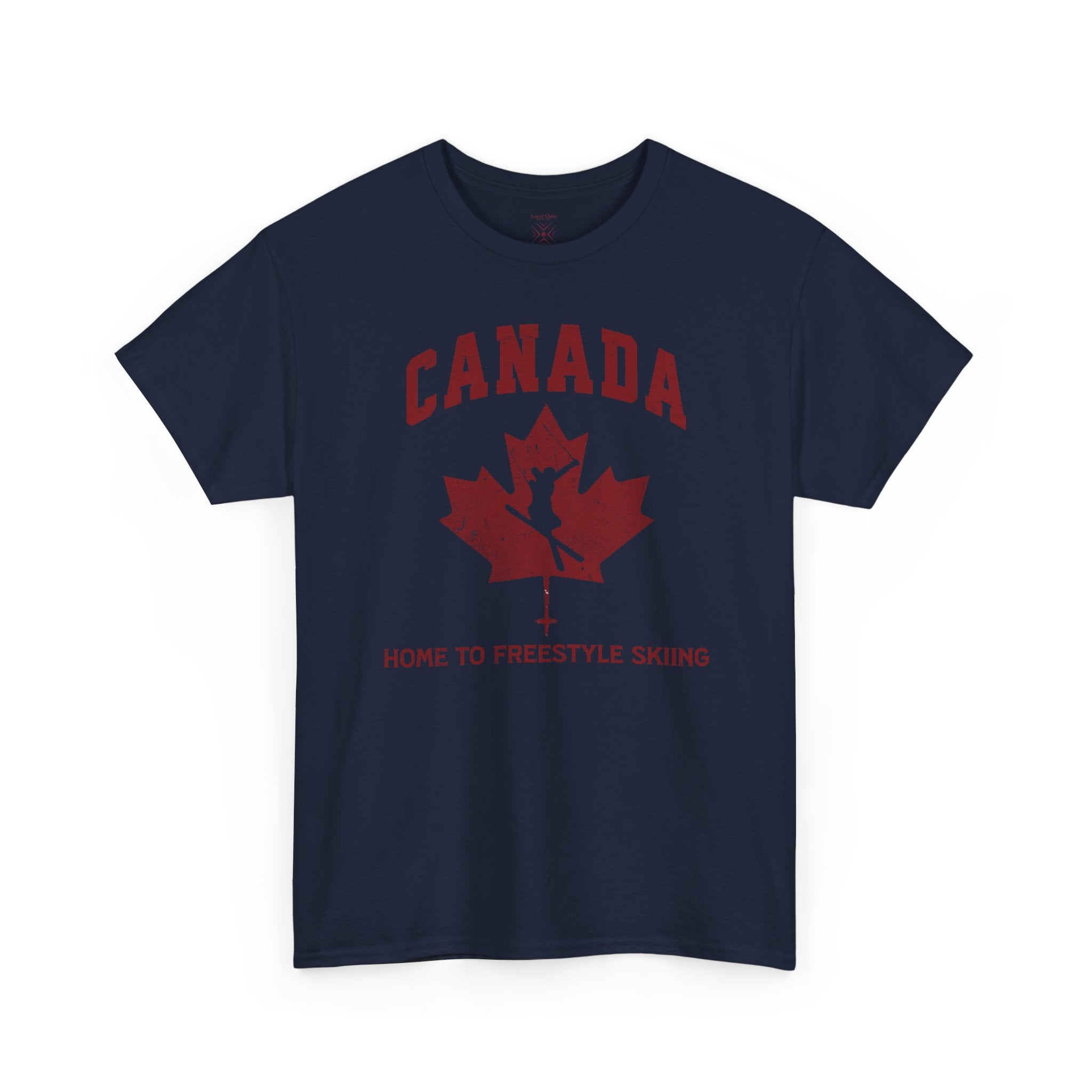 Canada Home To Freestyle Skiing Vintage Athletic T-Shirt – Burgundy Red Graphic Tee