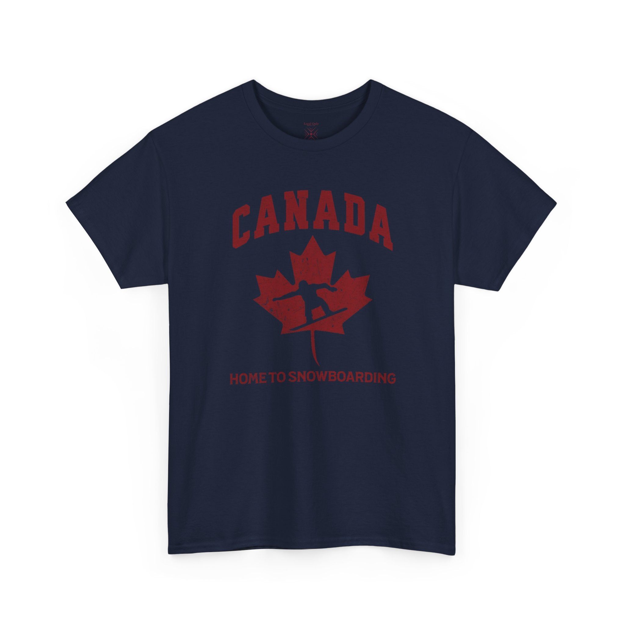 Canada Home to Snowboarding Vintage Maple Leaf T-Shirt – Burgundy Red Graphic