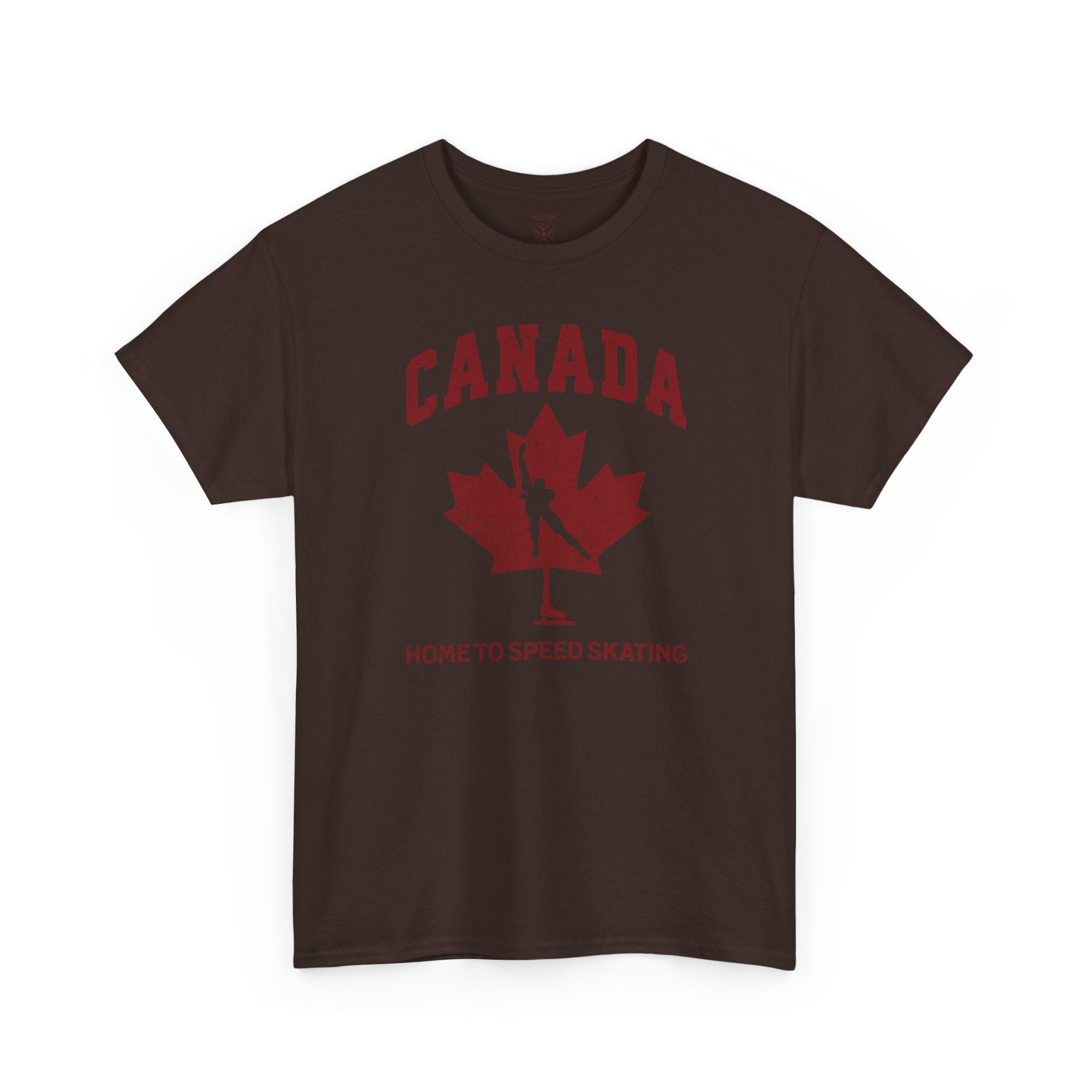 Canada Home To Speed Skating Vintage Collegiate T-Shirt – Burgundy Red Graphic Tee