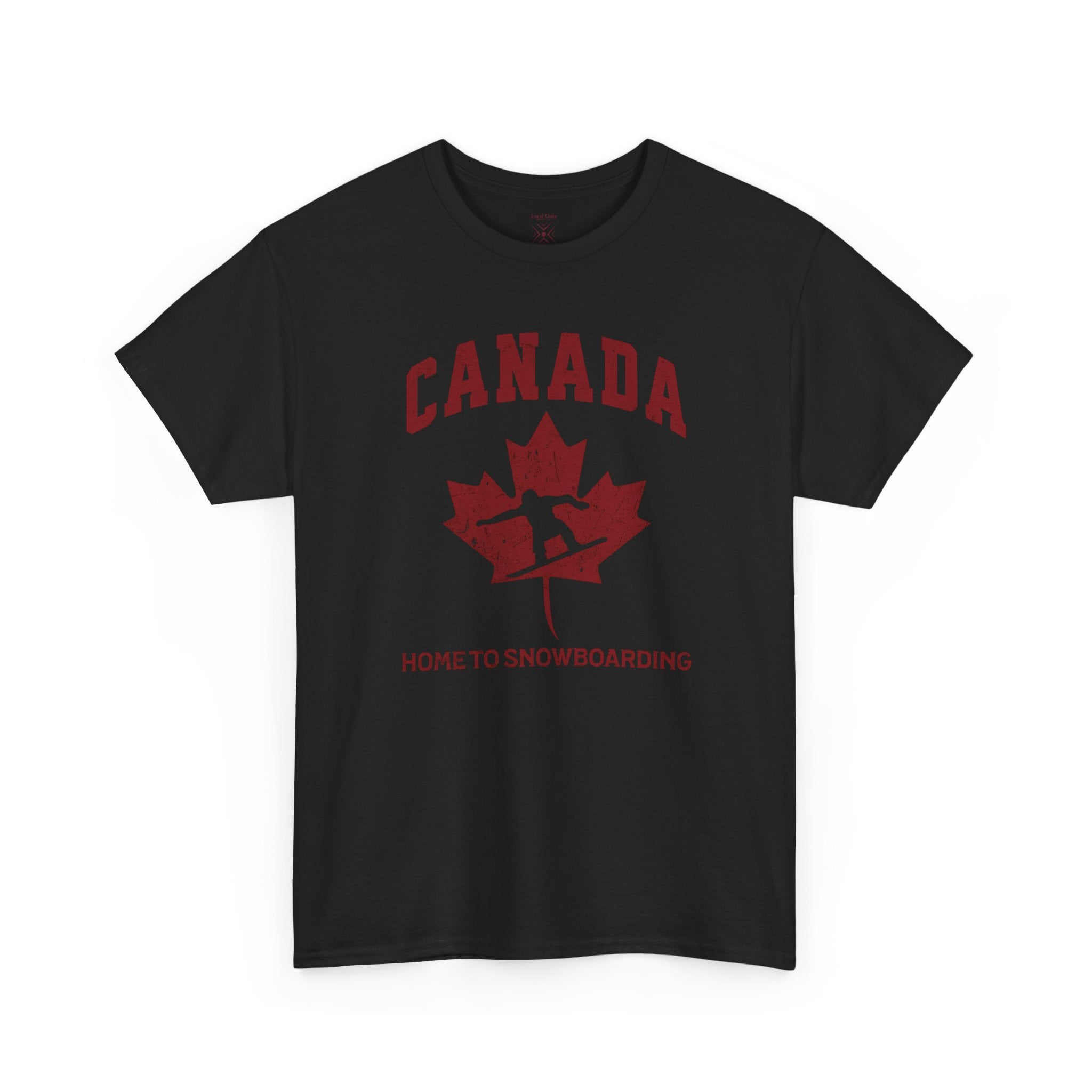 Canada Home to Snowboarding Vintage Maple Leaf T-Shirt – Burgundy Red Graphic