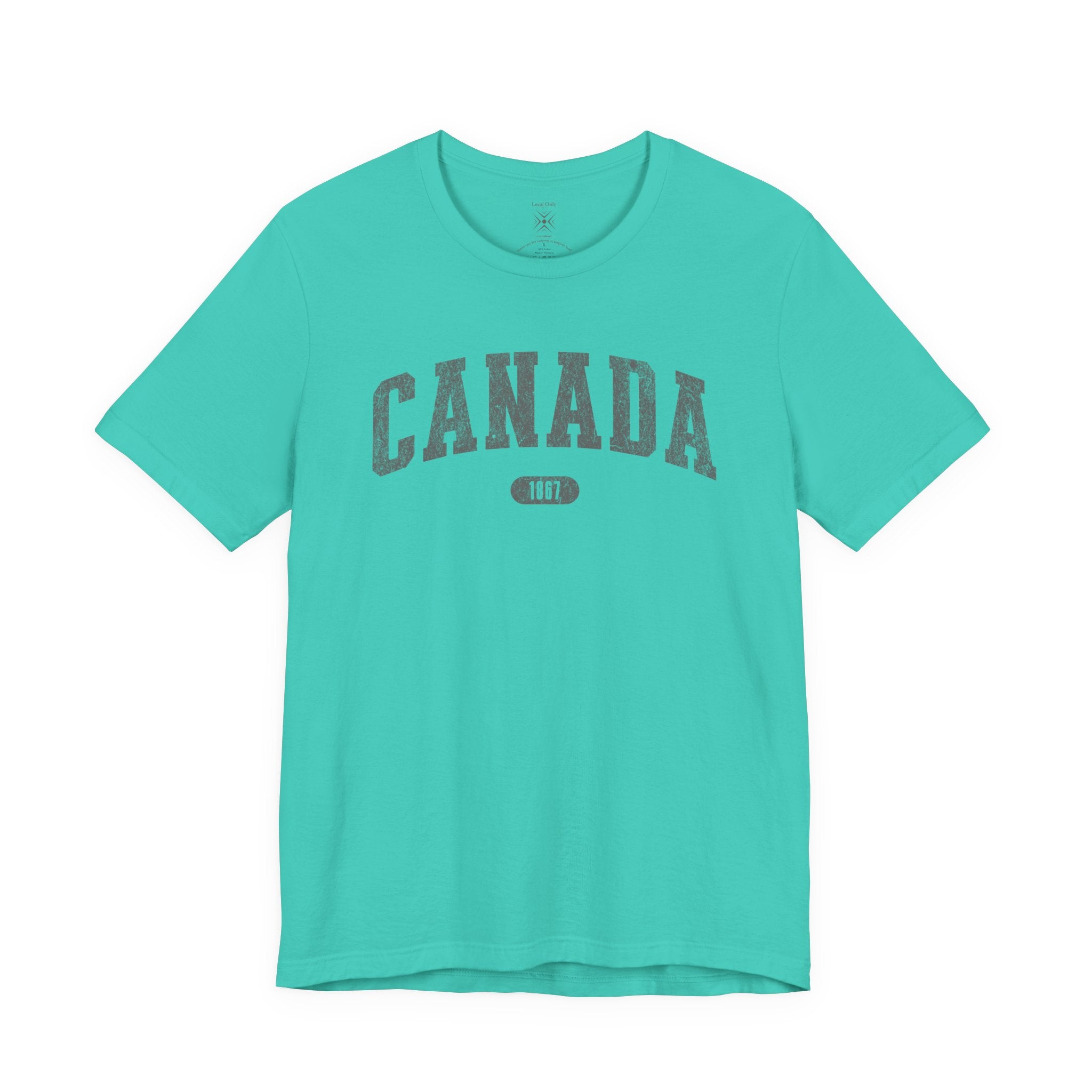 Canada 1867 Vintage Collegiate T-Shirt – Grey Graphic – Colourful