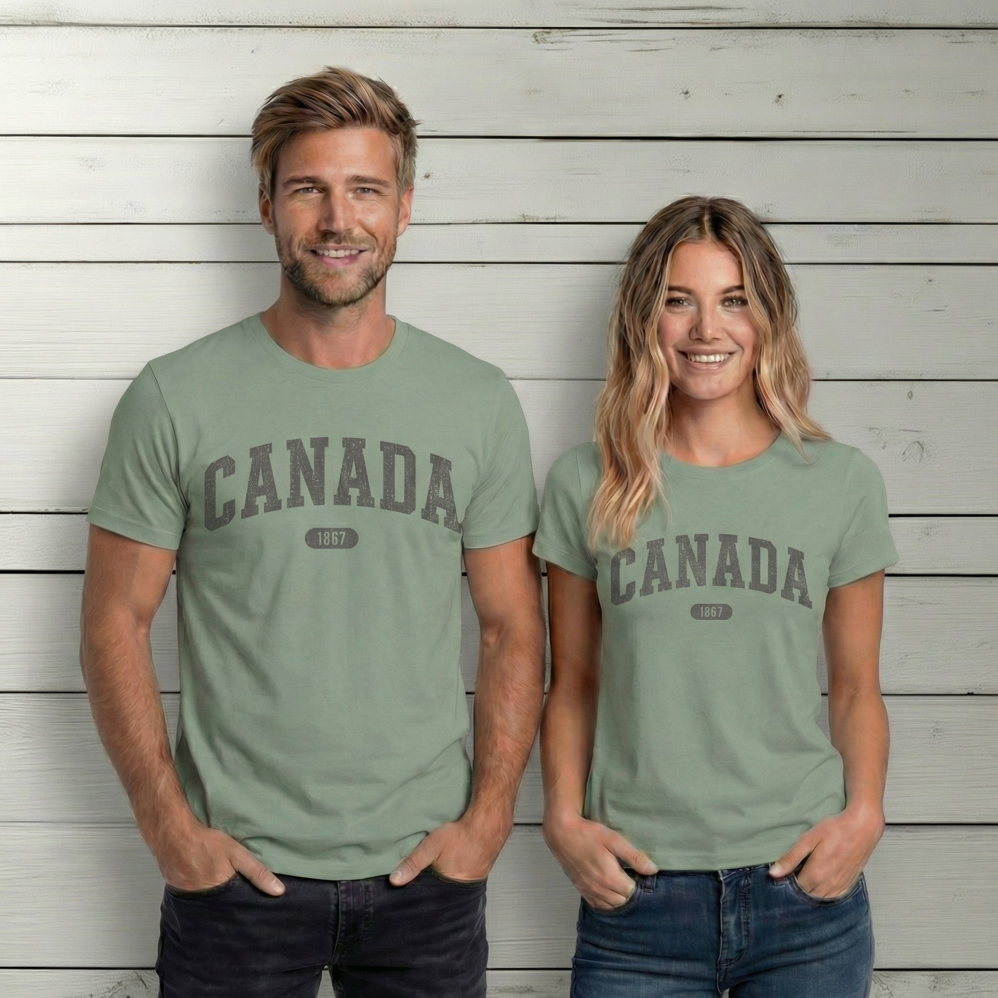 Canada 1867 Vintage Collegiate T-Shirt – Grey Graphic – Colourful