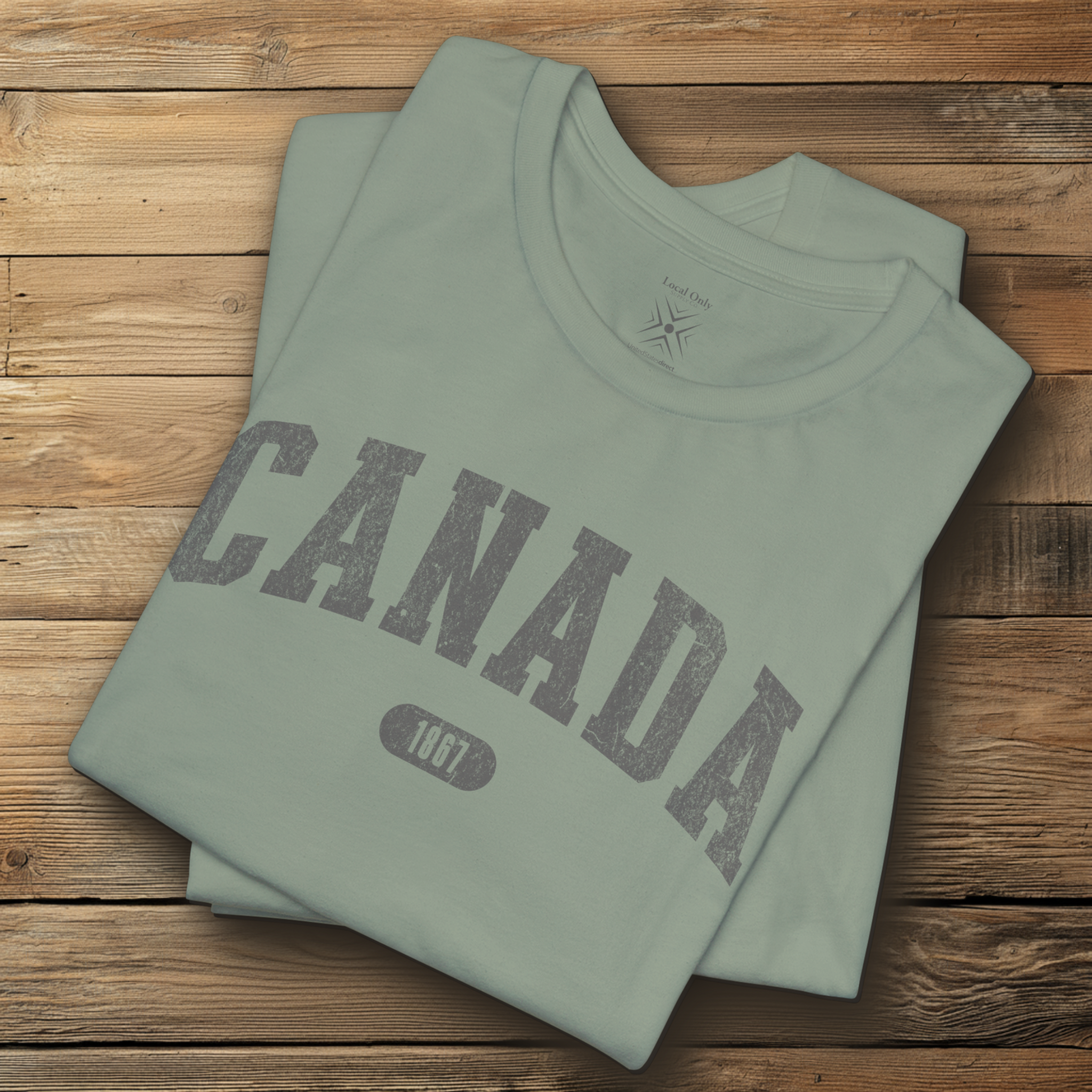 Canada 1867 Vintage Collegiate T-Shirt – Grey Graphic – Colourful