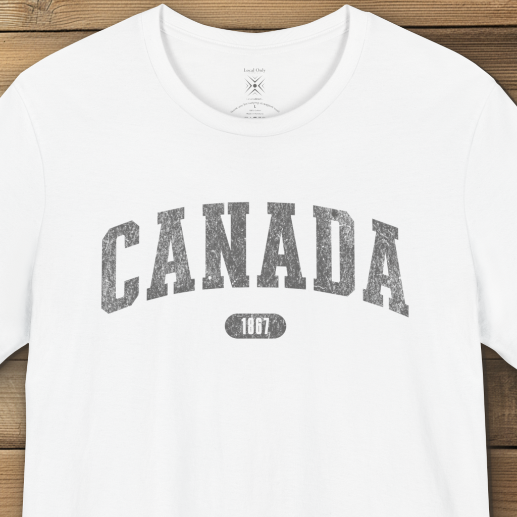 Canada 1867 Vintage Collegiate T-Shirt – Grey Graphic – Neutrals