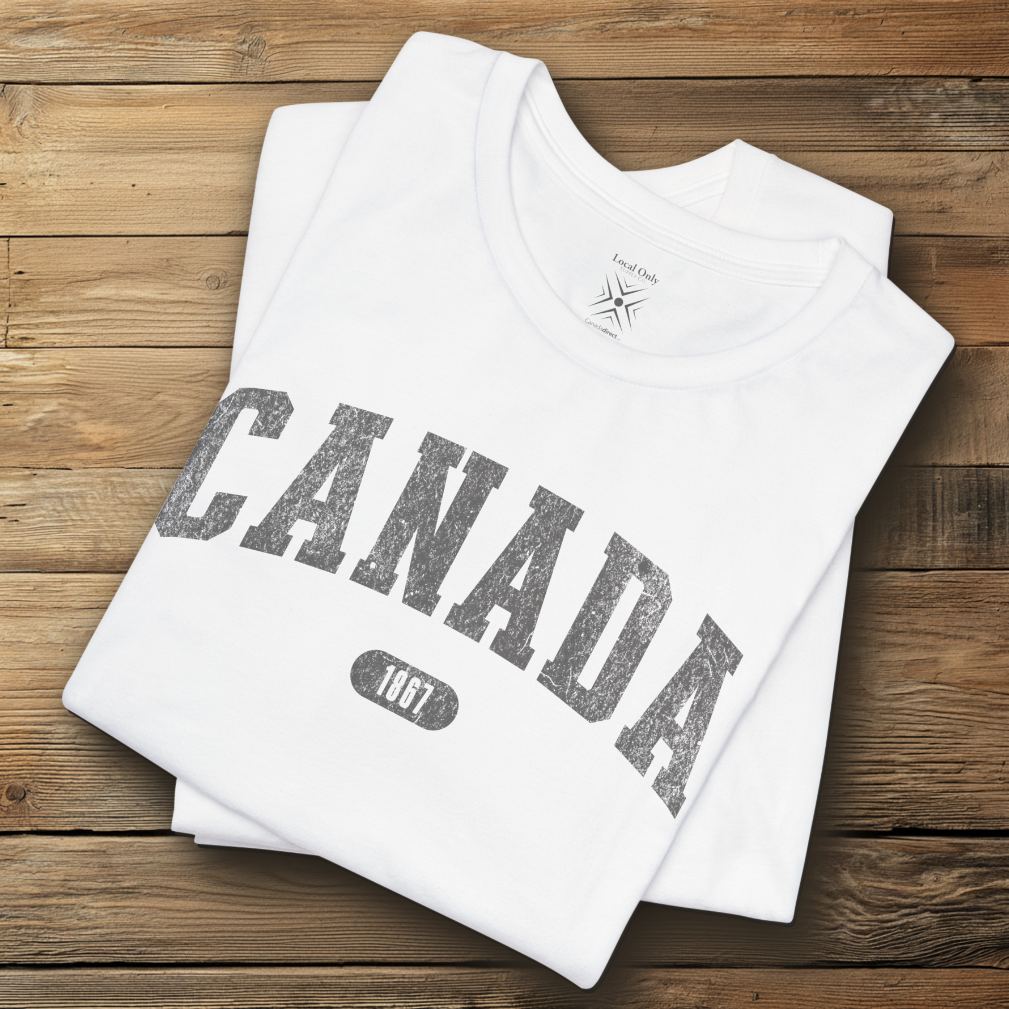 Canada 1867 Vintage Collegiate T-Shirt – Grey Graphic – Neutrals