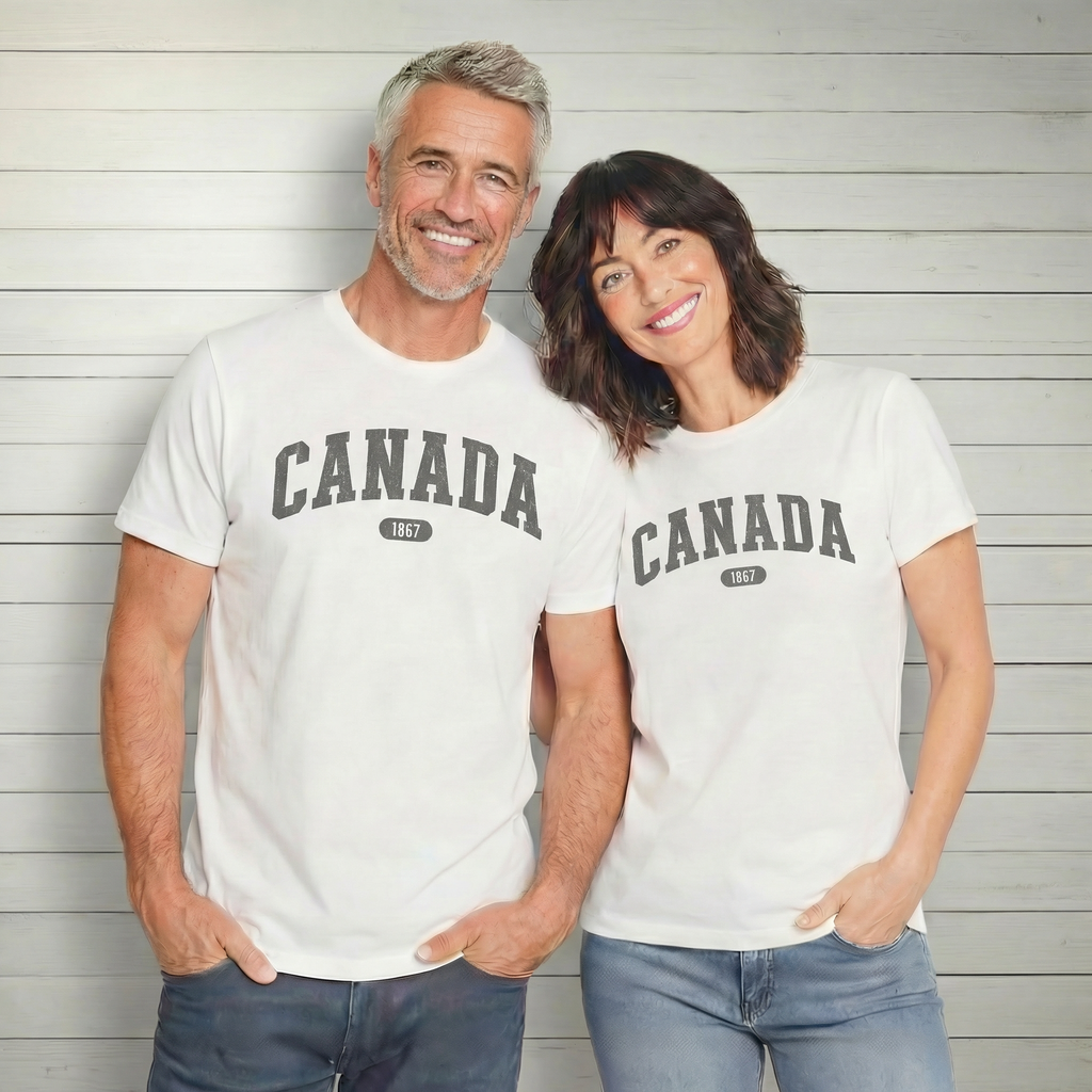 Canada 1867 Vintage Collegiate T-Shirt – Grey Graphic – Neutrals