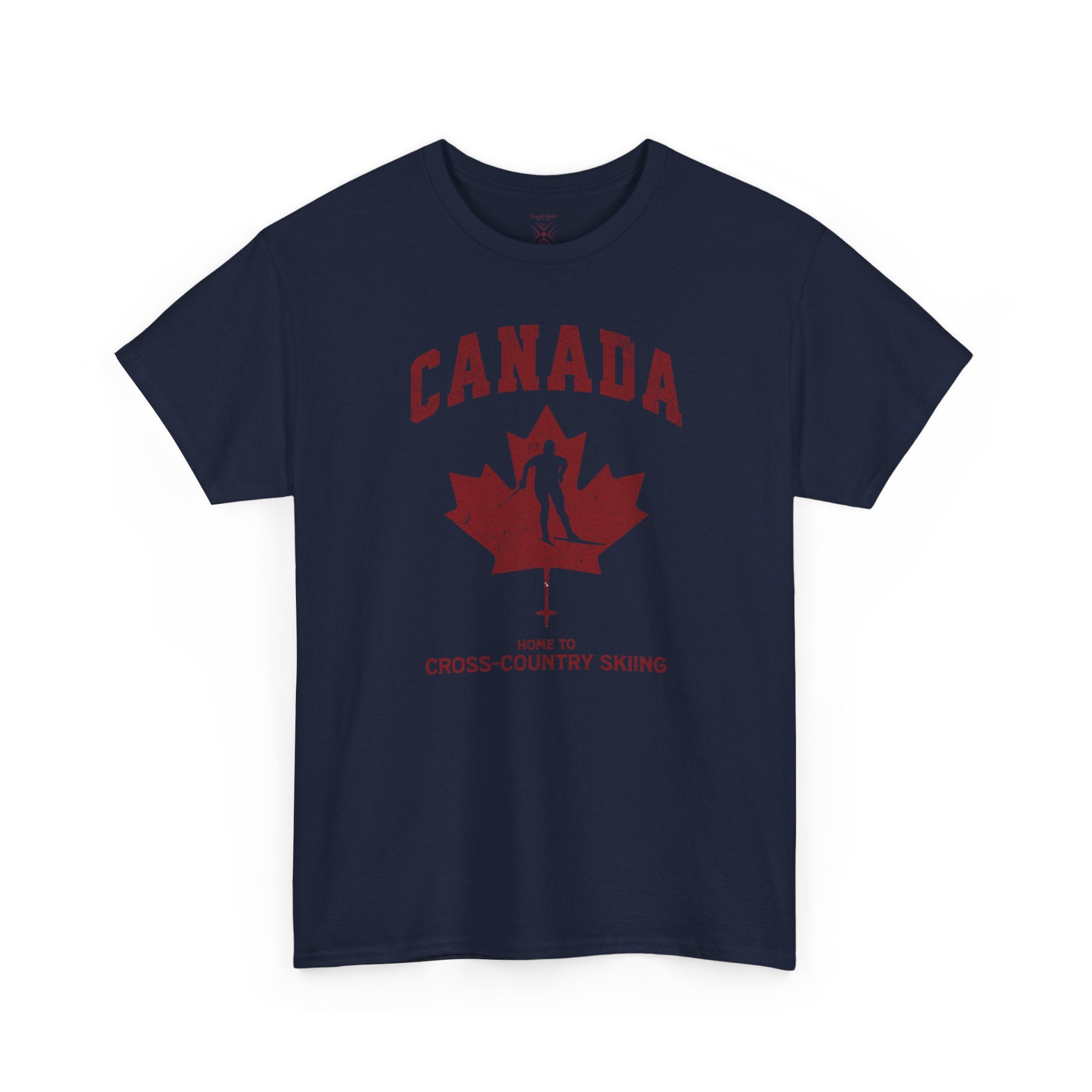 Canada Home To Cross-Country Skiing Vintage Athletic T-Shirt – Burgundy Red Graphic Tee