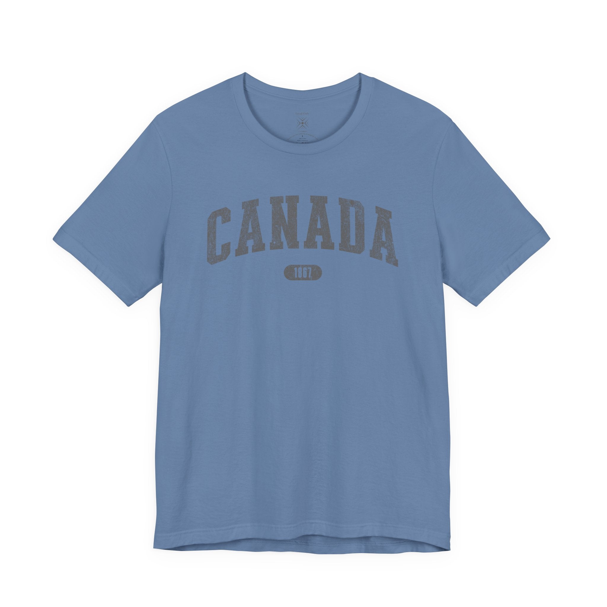 Canada 1867 Vintage Collegiate T-Shirt – Grey Graphic – Colourful