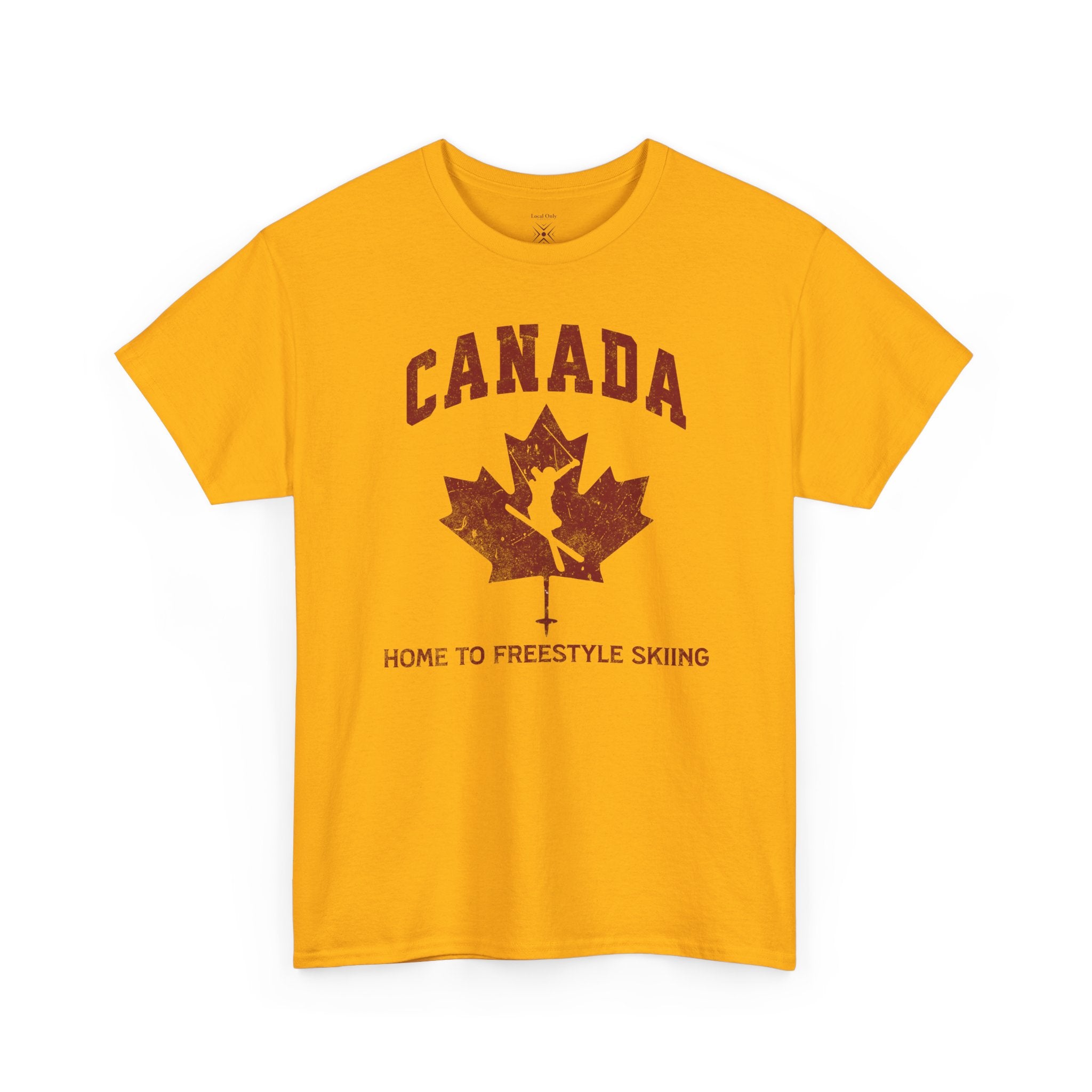 Canada Home To Freestyle Skiing Vintage Athletic T-Shirt – Burgundy Red Graphic Tee