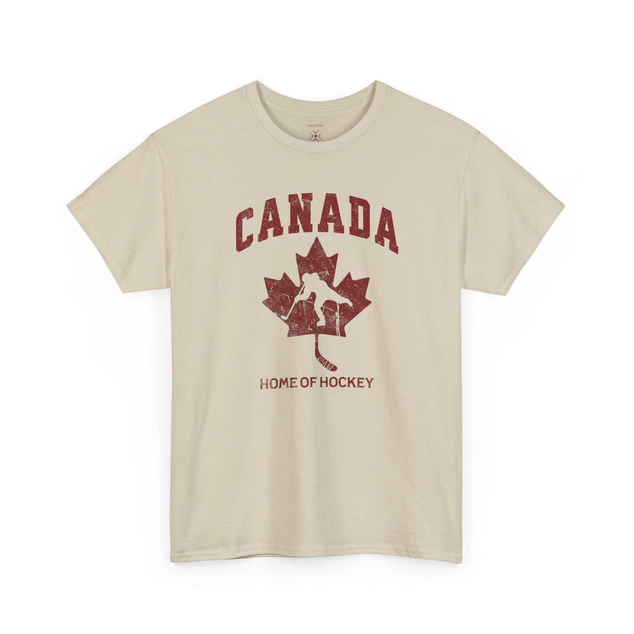 Canada Home of Hockey Vintage Athletic T-Shirt – Burgundy Red Graphic