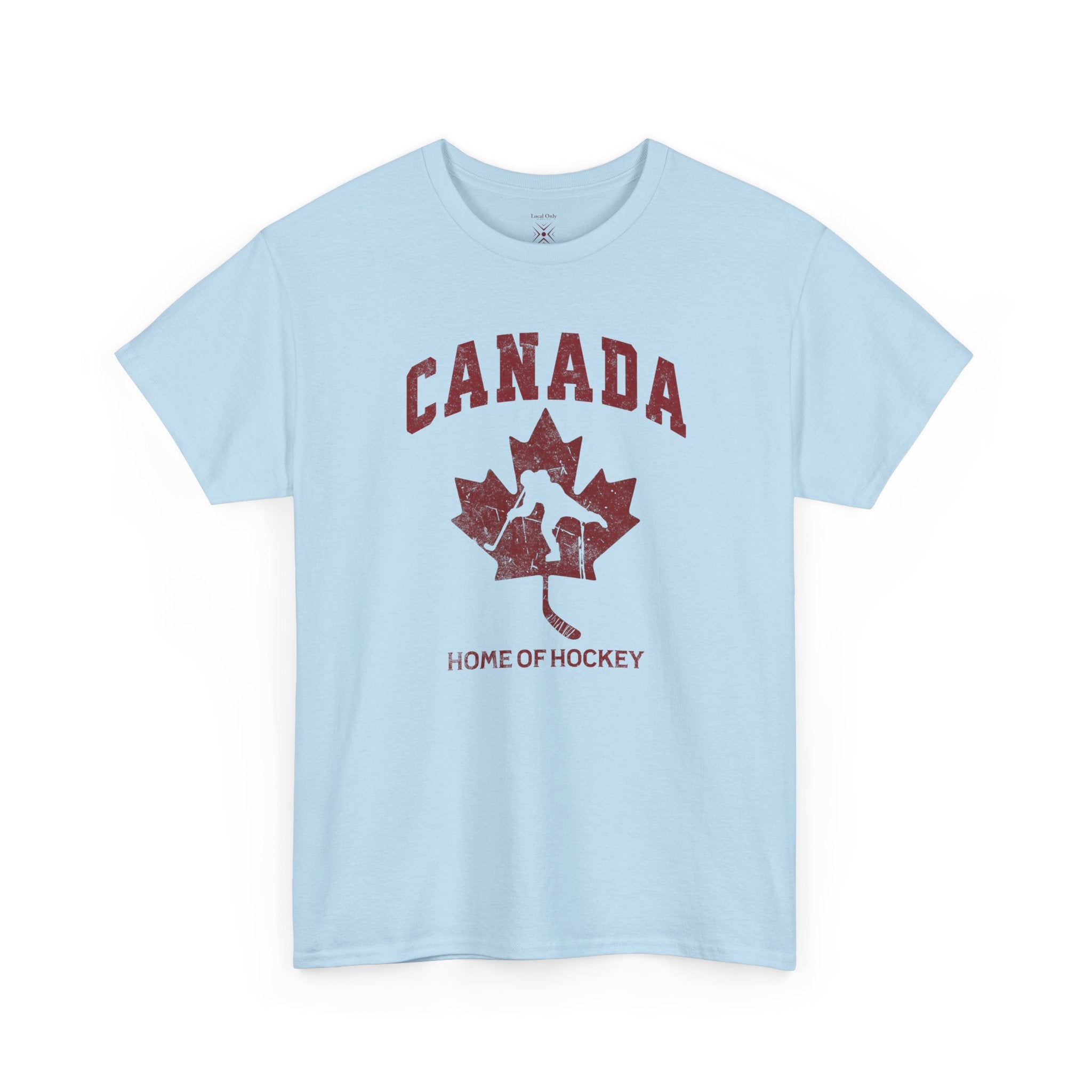 Canada Home of Hockey Vintage Athletic T-Shirt – Burgundy Red Graphic