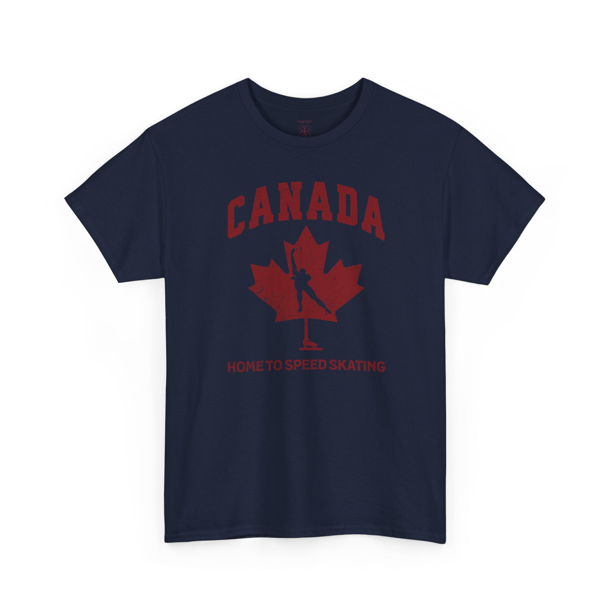 Canada Home To Speed Skating Vintage Collegiate T-Shirt – Burgundy Red Graphic Tee