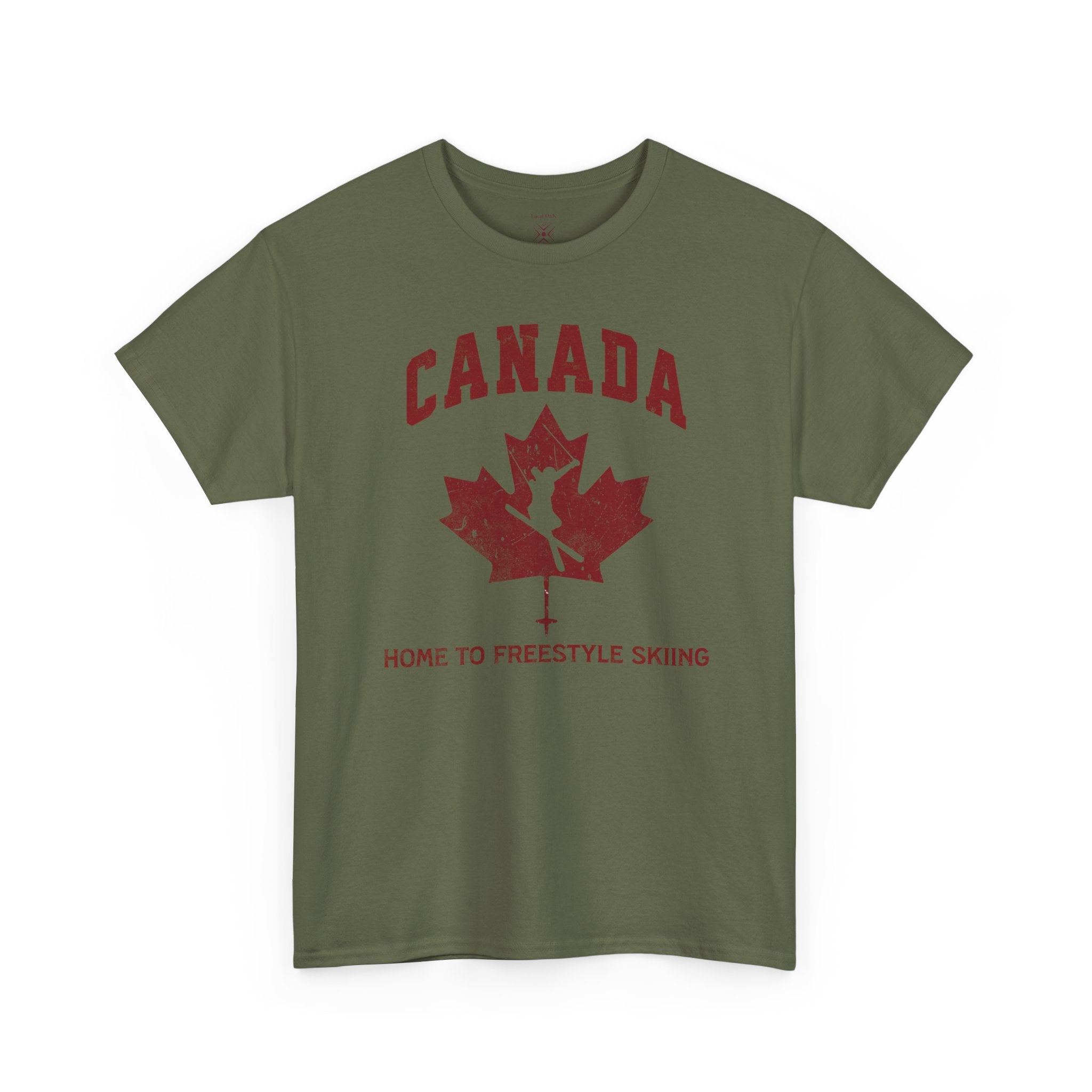 Canada Home To Freestyle Skiing Vintage Athletic T-Shirt – Burgundy Red Graphic Tee