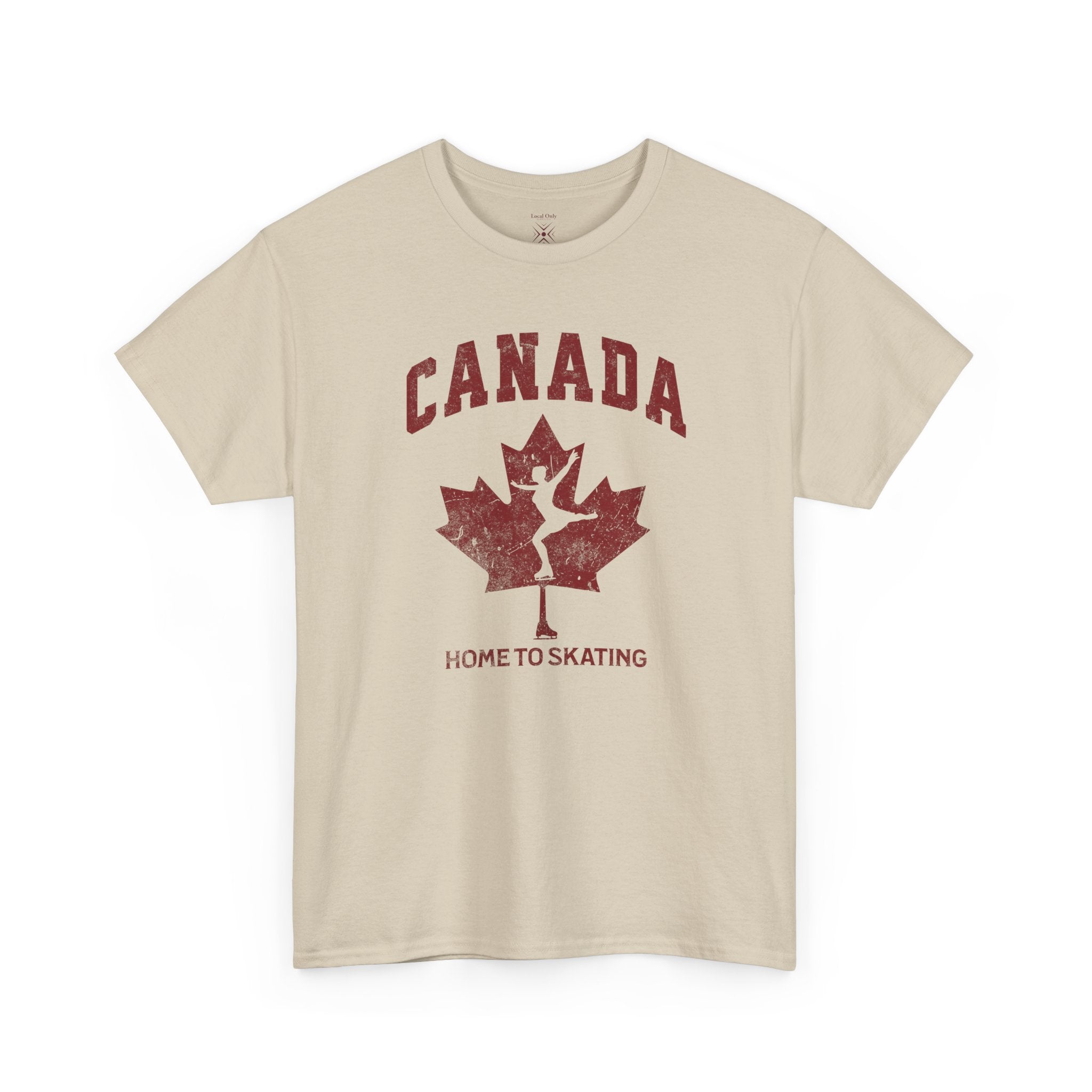 Canada Home To Skating Vintage Athletic T-Shirt – Burgundy Red Graphic