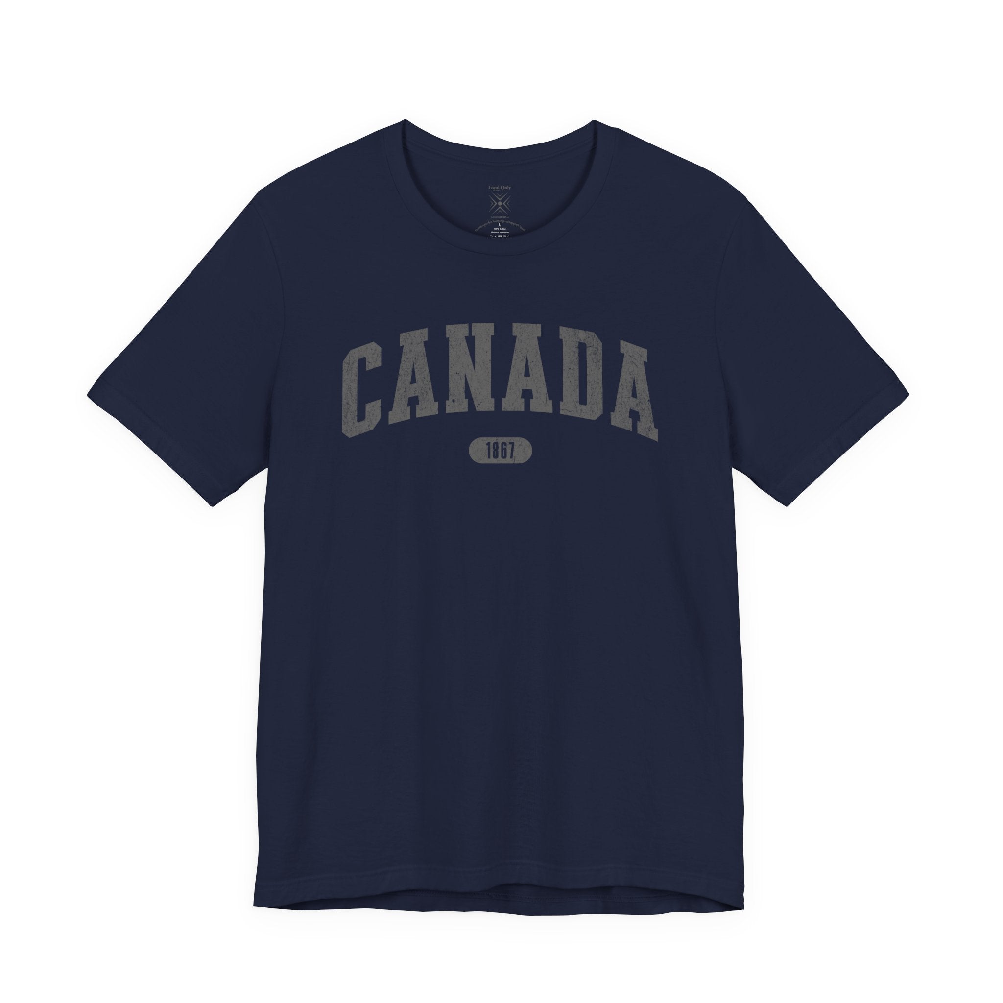 Canada 1867 Vintage Collegiate T-Shirt – Grey Graphic – Colourful