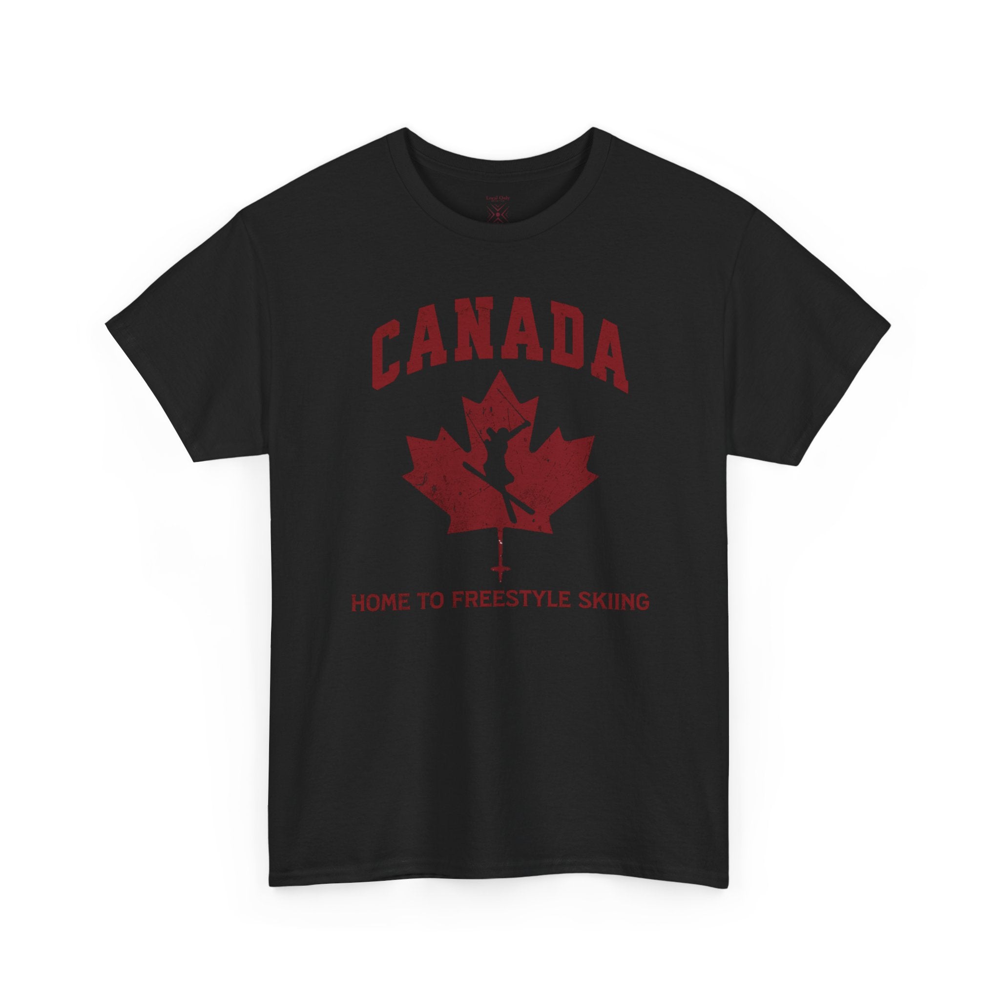 Canada Home To Freestyle Skiing Vintage Athletic T-Shirt – Burgundy Red Graphic Tee