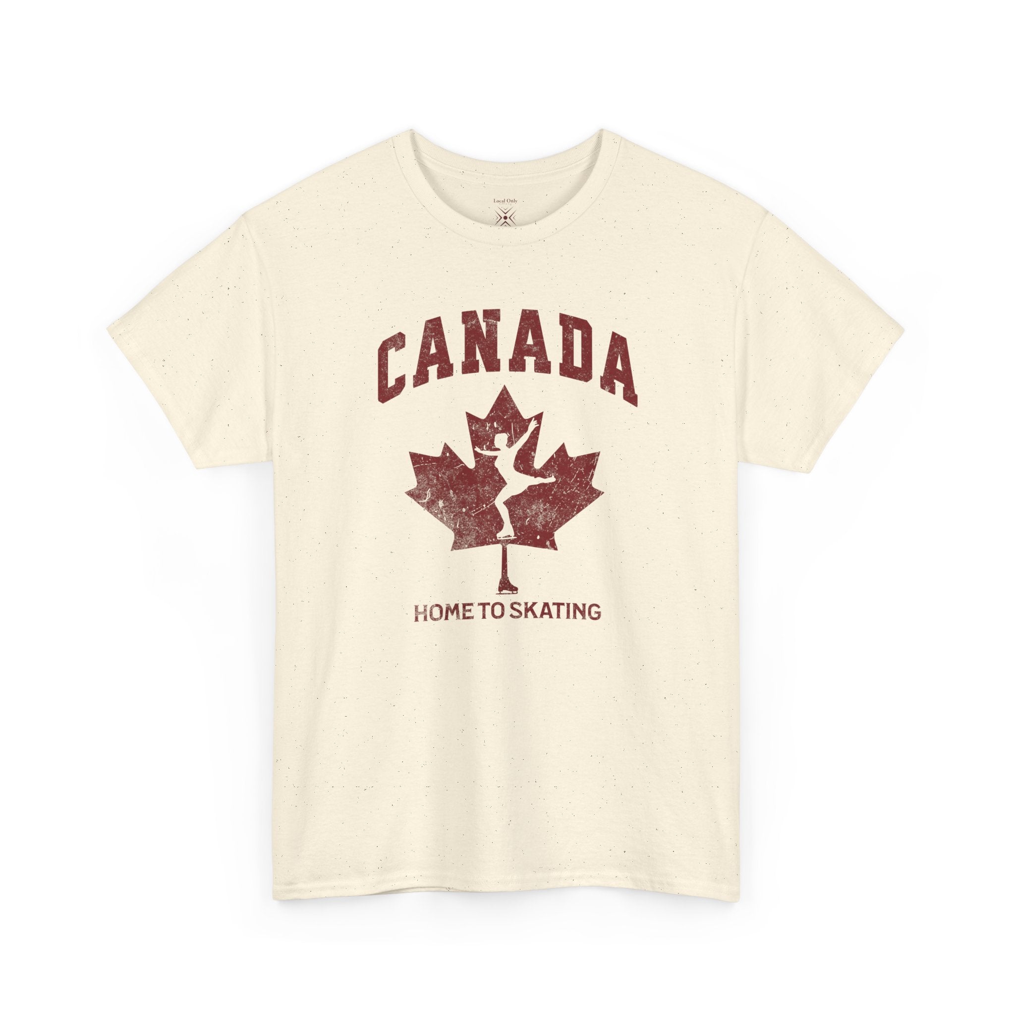 Canada Home To Skating Vintage Athletic T-Shirt – Burgundy Red Graphic