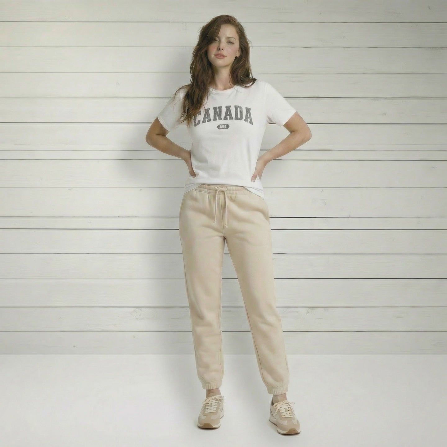 Canada 1867 Vintage Collegiate T-Shirt – Grey Graphic – Neutrals